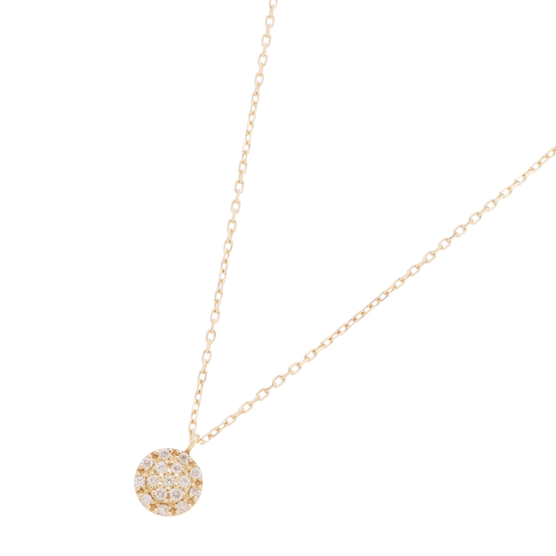 ココシュニック COCOSHNIK K18ダイヤモンド　クラスター取巻きネックレス　小 (イエローゴールド) イエローゴールド(104)