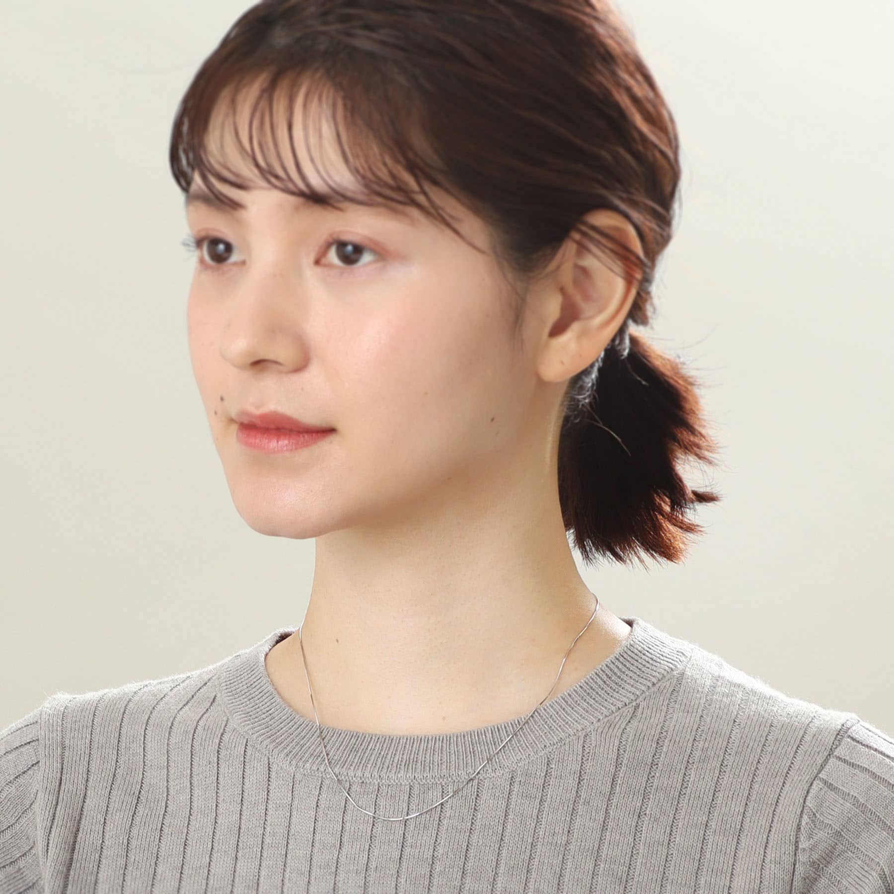 ココシュニック COCOSHNIK コンパクトチェーン　ネックレス（WG） (ホワイトゴールド) ホワイトゴールド(200)