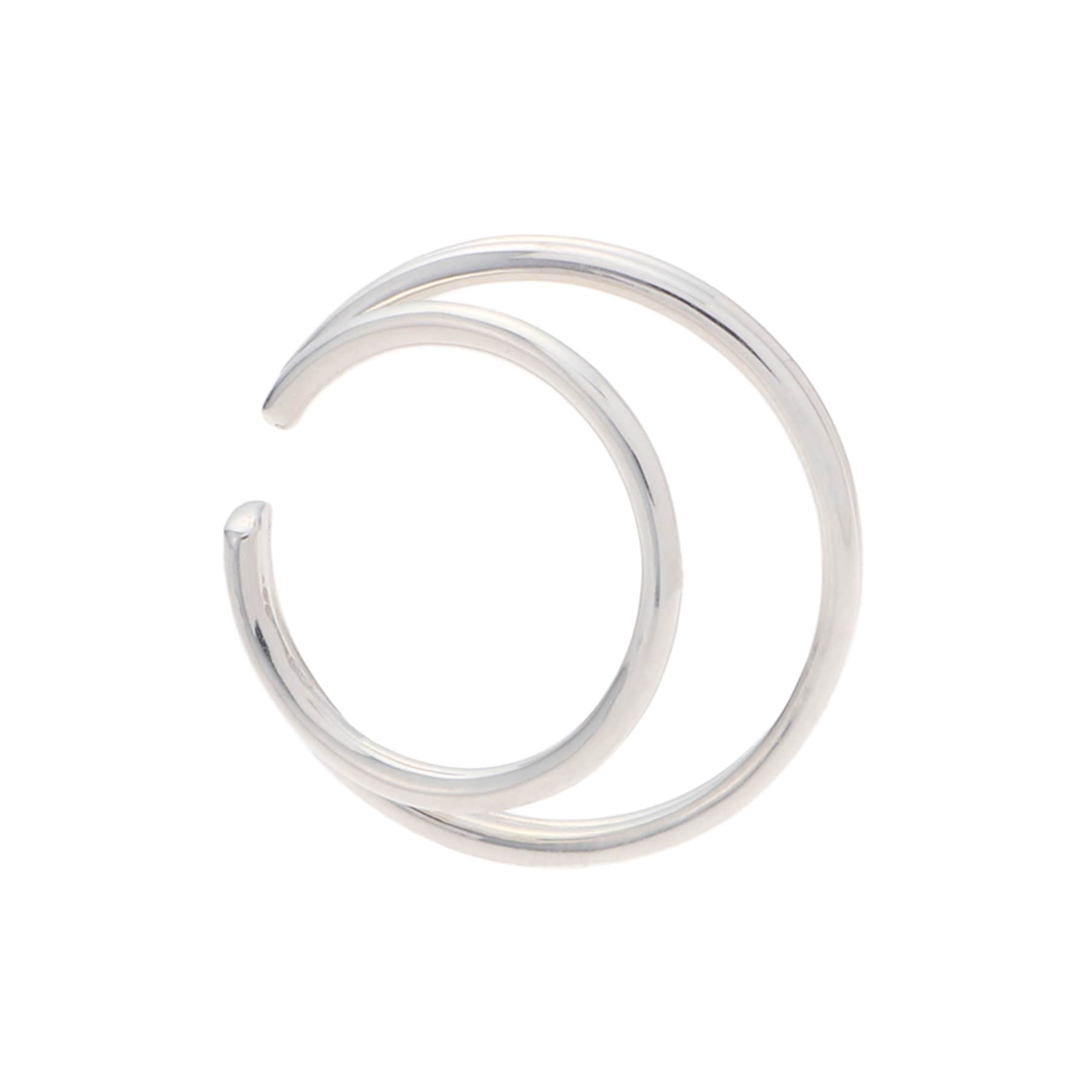 ココシュニック COCOSHNIK ラスティングシルバー　ダブルフープ2連　イヤーカフ,シルバー(600)