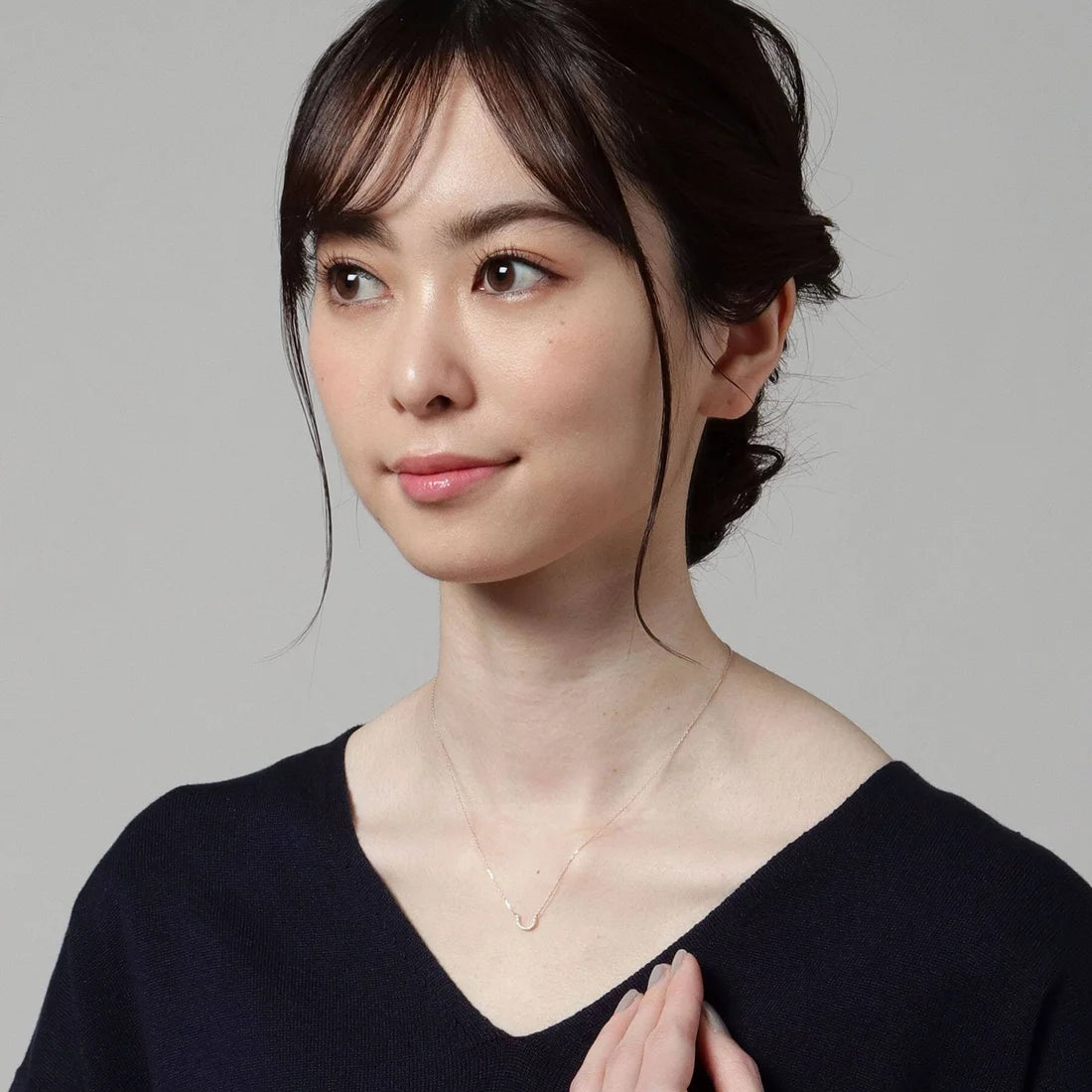 ココシュニック COCOSHNIK K10ダイヤモンド U字ネックレス