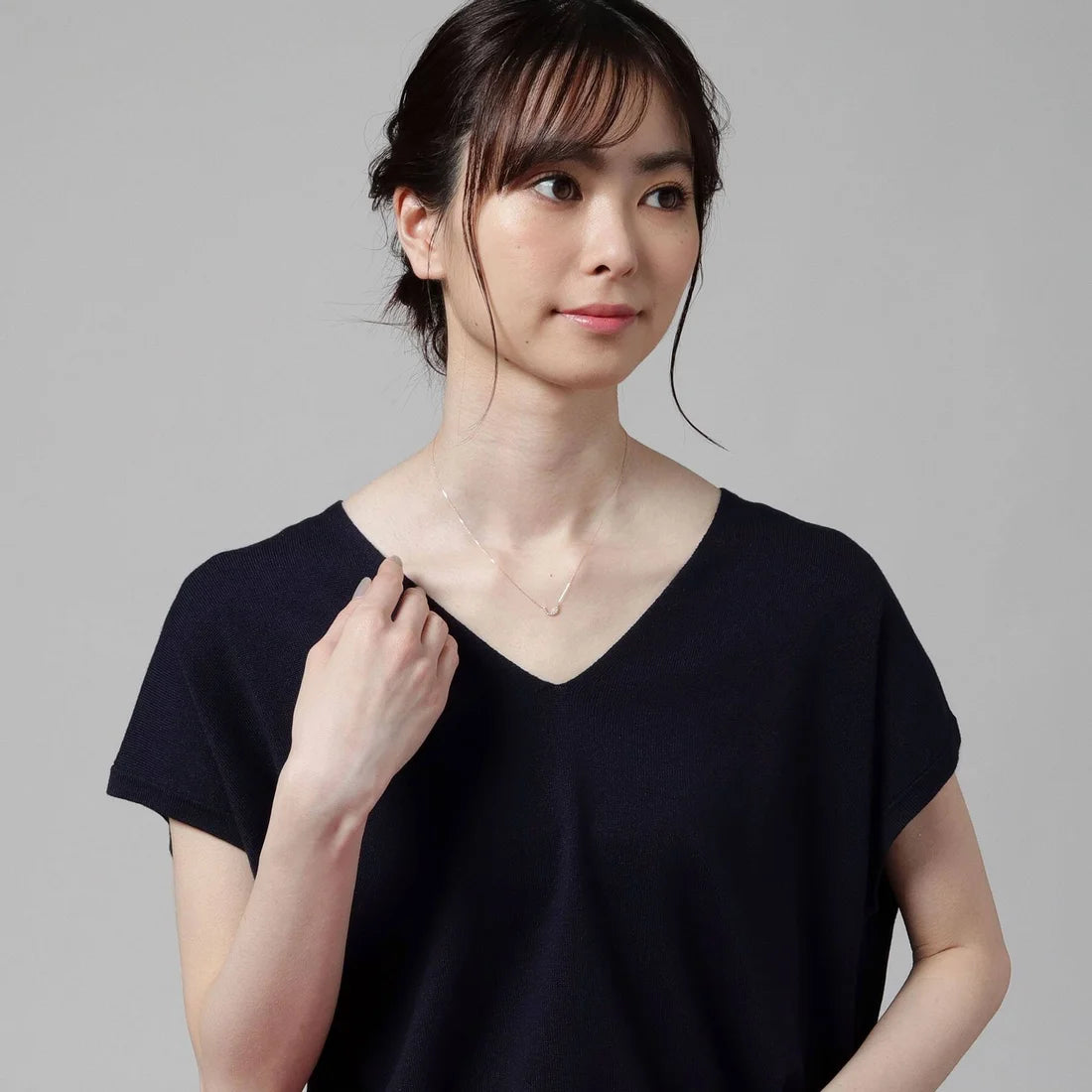 ココシュニック COCOSHNIK K10ダイヤモンド U字ネックレス