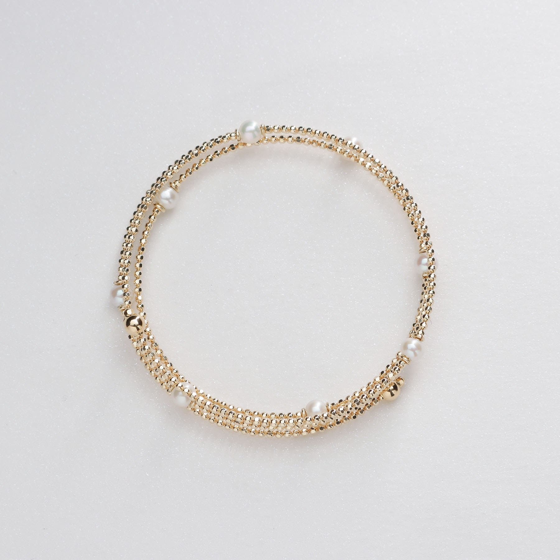 ココシュニック COCOSHNIK K10パール 形状記憶バングル イエローゴールド(106)