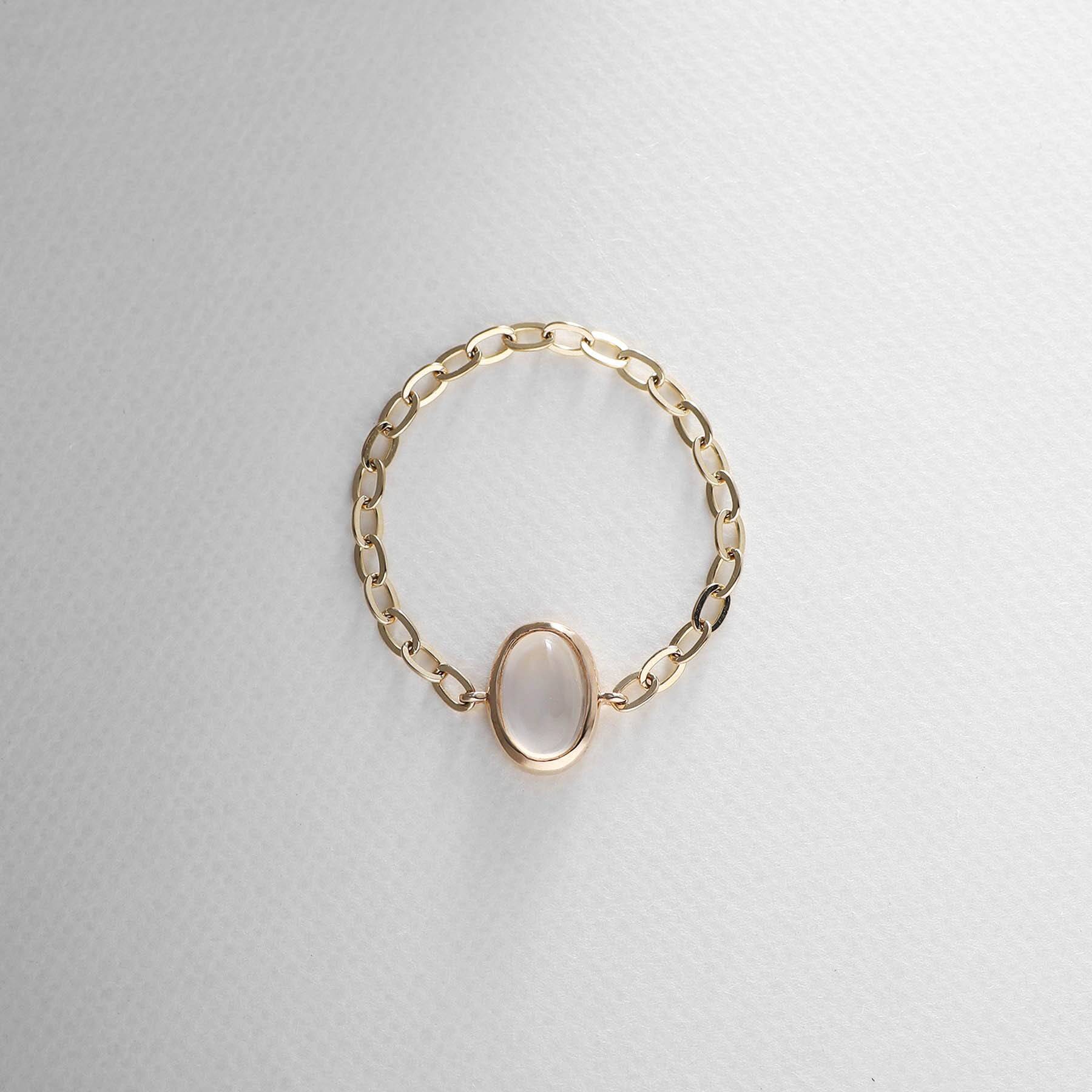 ココシュニック COCOSHNIK 【WEB限定】K10ムーンストーン チェーンリング