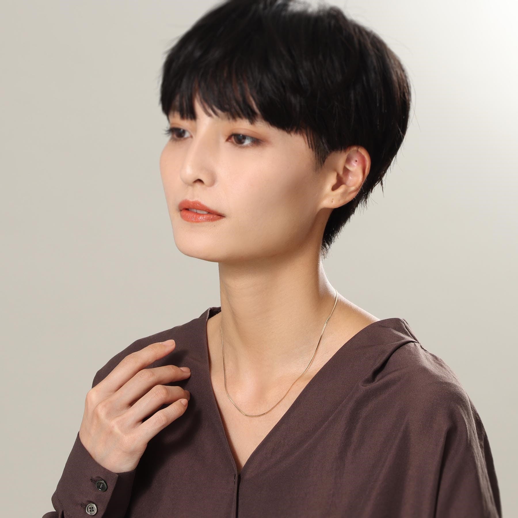 ココシュニック COCOSHNIK K10ベネチアンフラット ネックレス イエローゴールド(100)