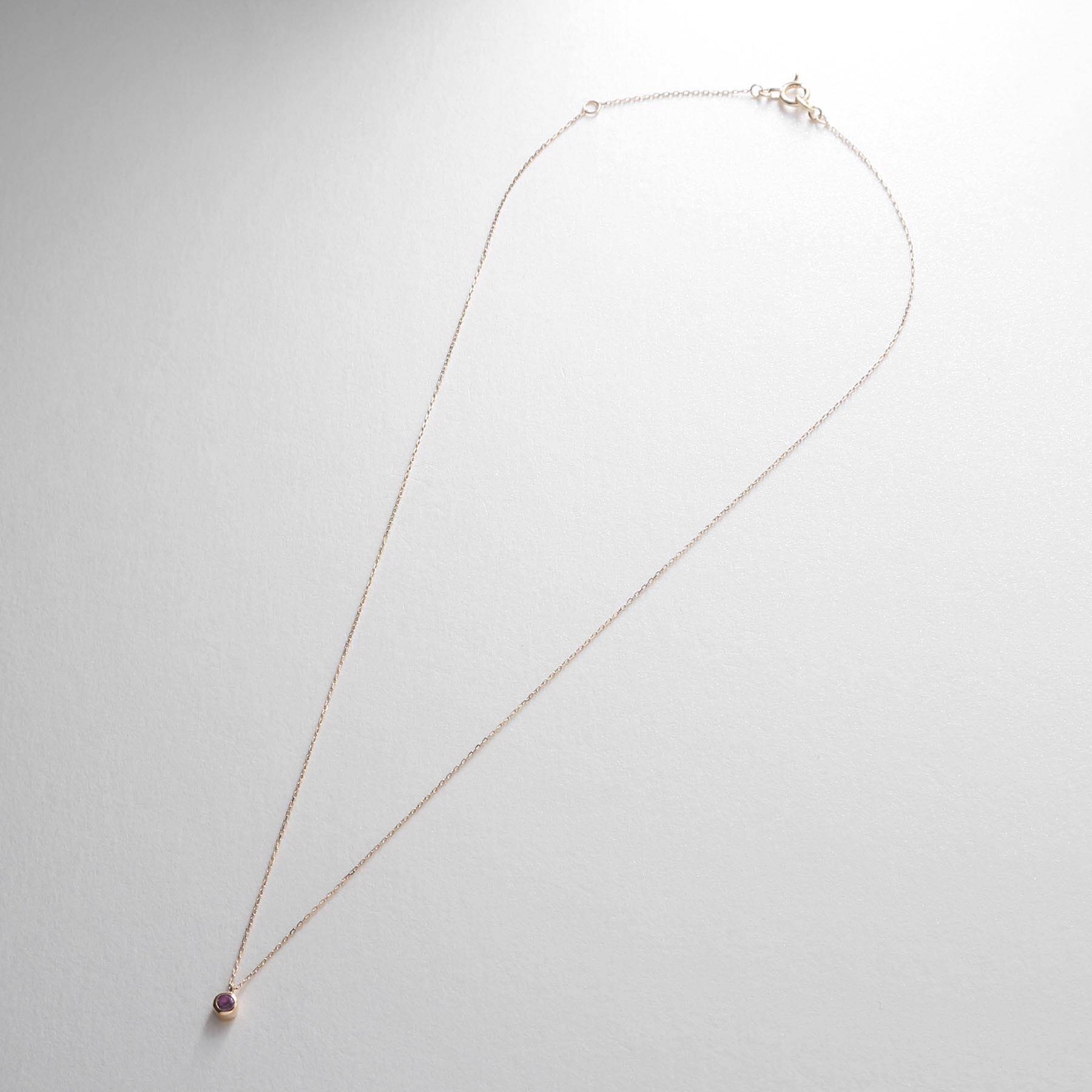 ココシュニック COCOSHNIK 【WEB限定】K10スピリチュアルストーン（アメシスト）ネックレス イエローゴールド(102)