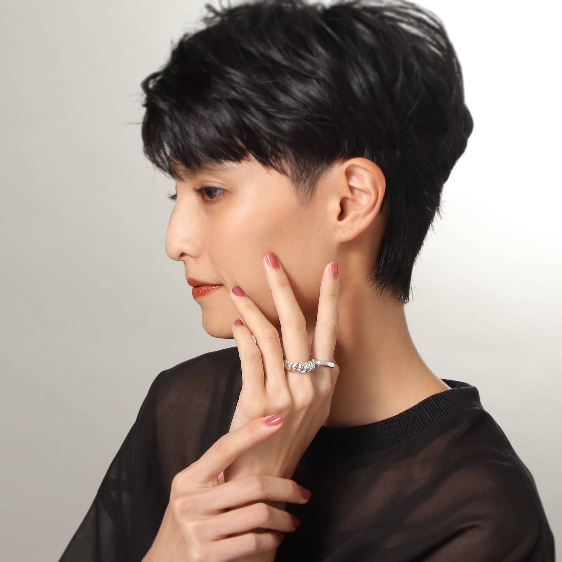 ココシュニック COCOSHNIK シルバー シフトスクエア リング