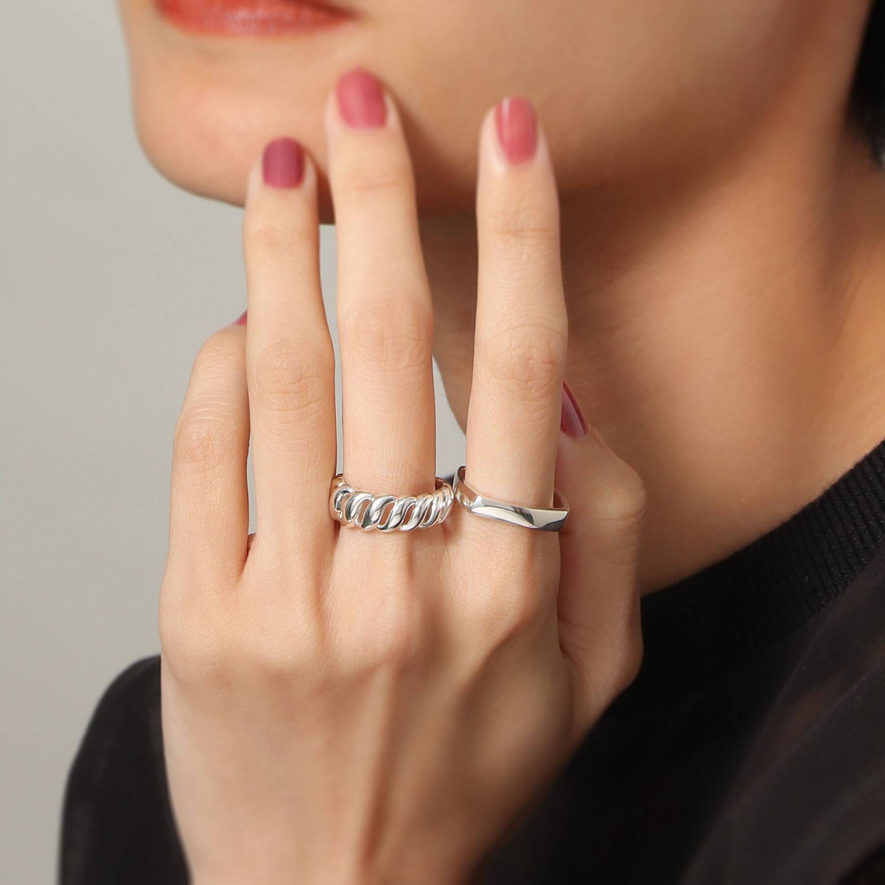 ココシュニック COCOSHNIK シルバー シフトスクエア リング