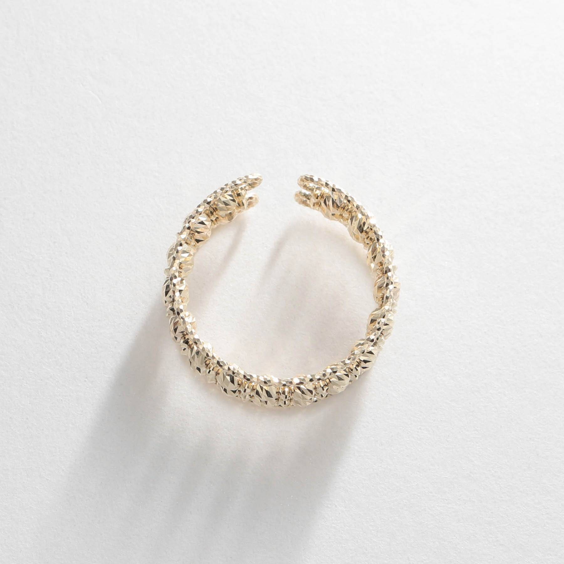 ココシュニック COCOSHNIK K10ハニーカットビーズ スリットリング イエローゴールド(100)