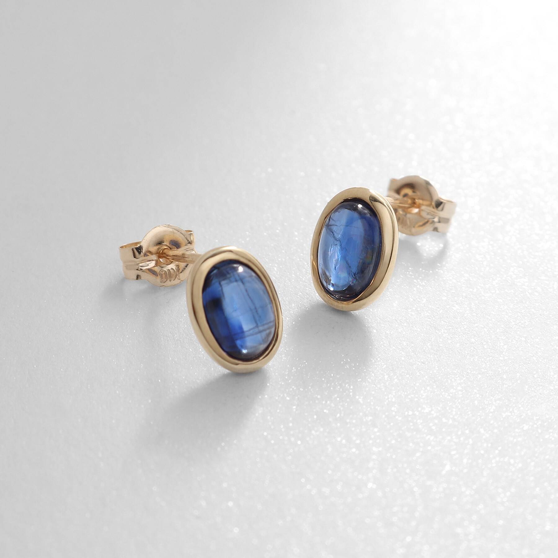 COCOSHNIK COCOSHNIK K10凱亞那石 橢圓形寶石 釘式耳環