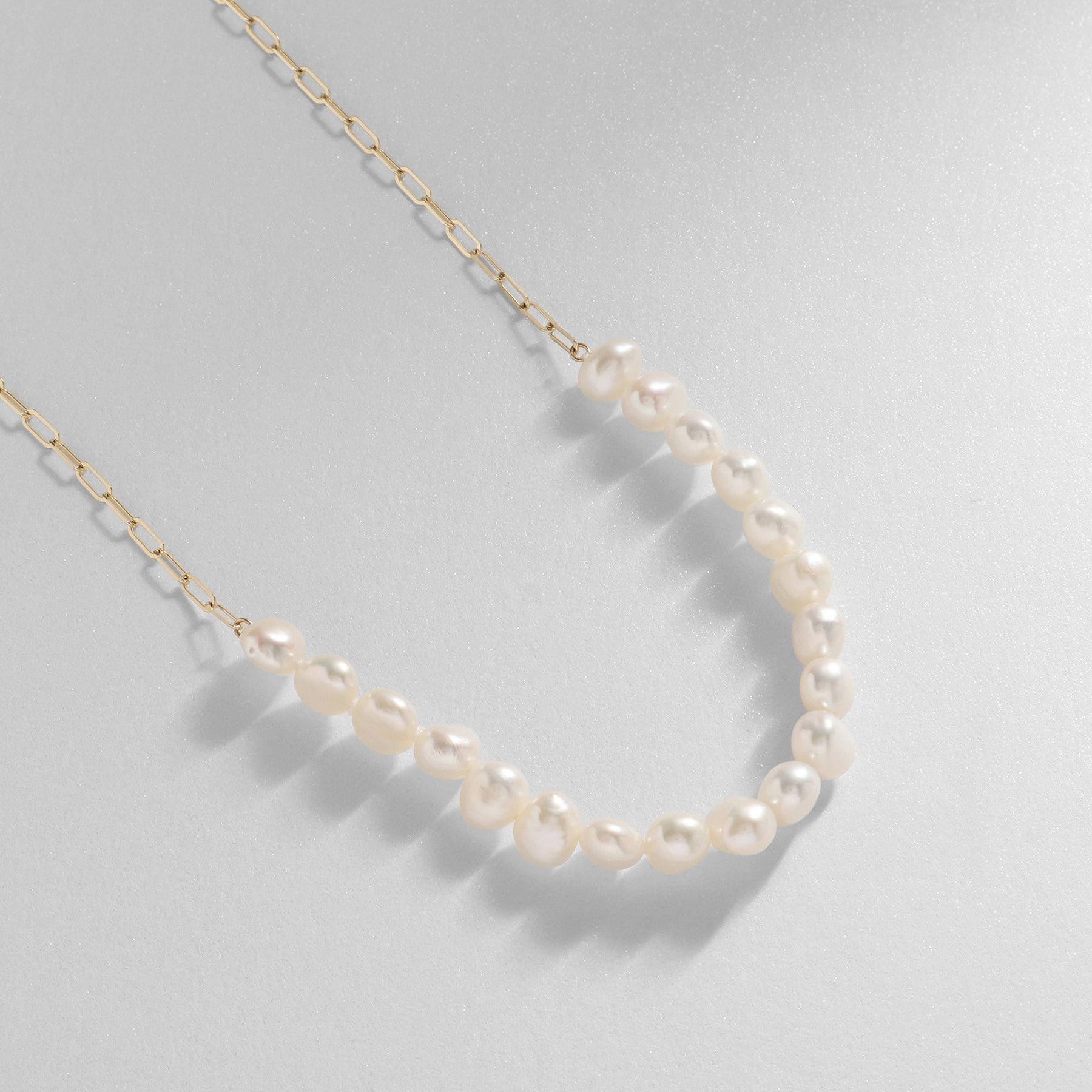 ココシュニック COCOSHNIK K10バロックパール ケーブルチェーンネックレス