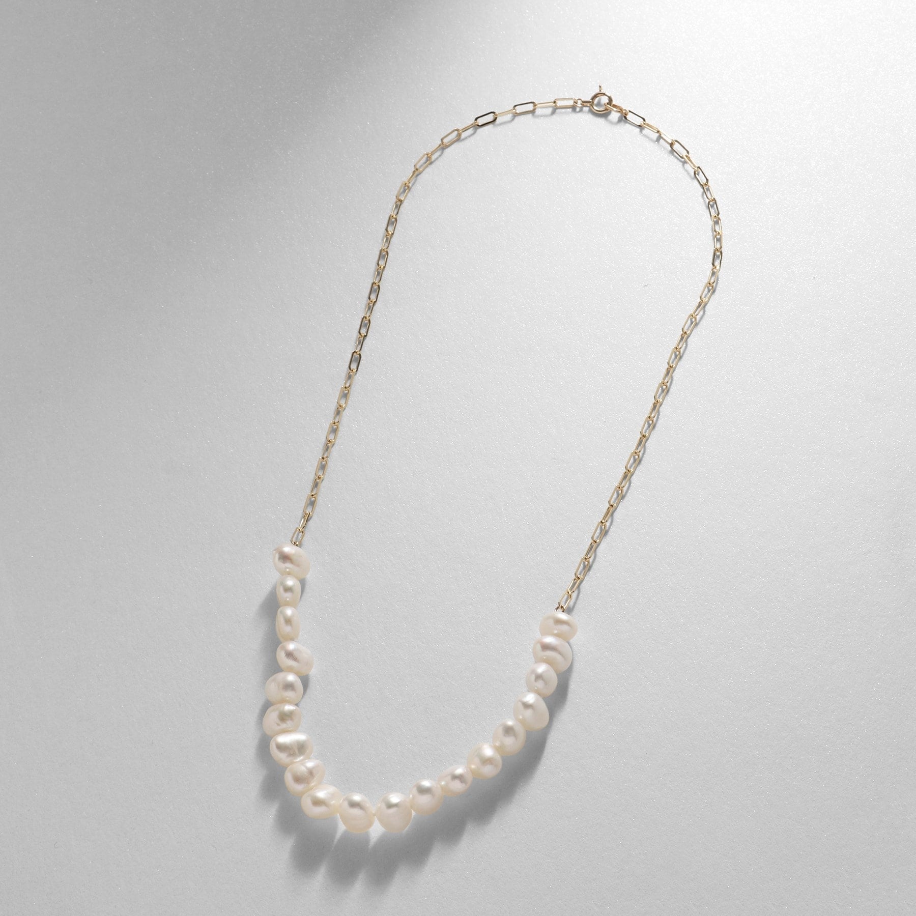 ココシュニック COCOSHNIK K10バロックパール ケーブルチェーンネックレス