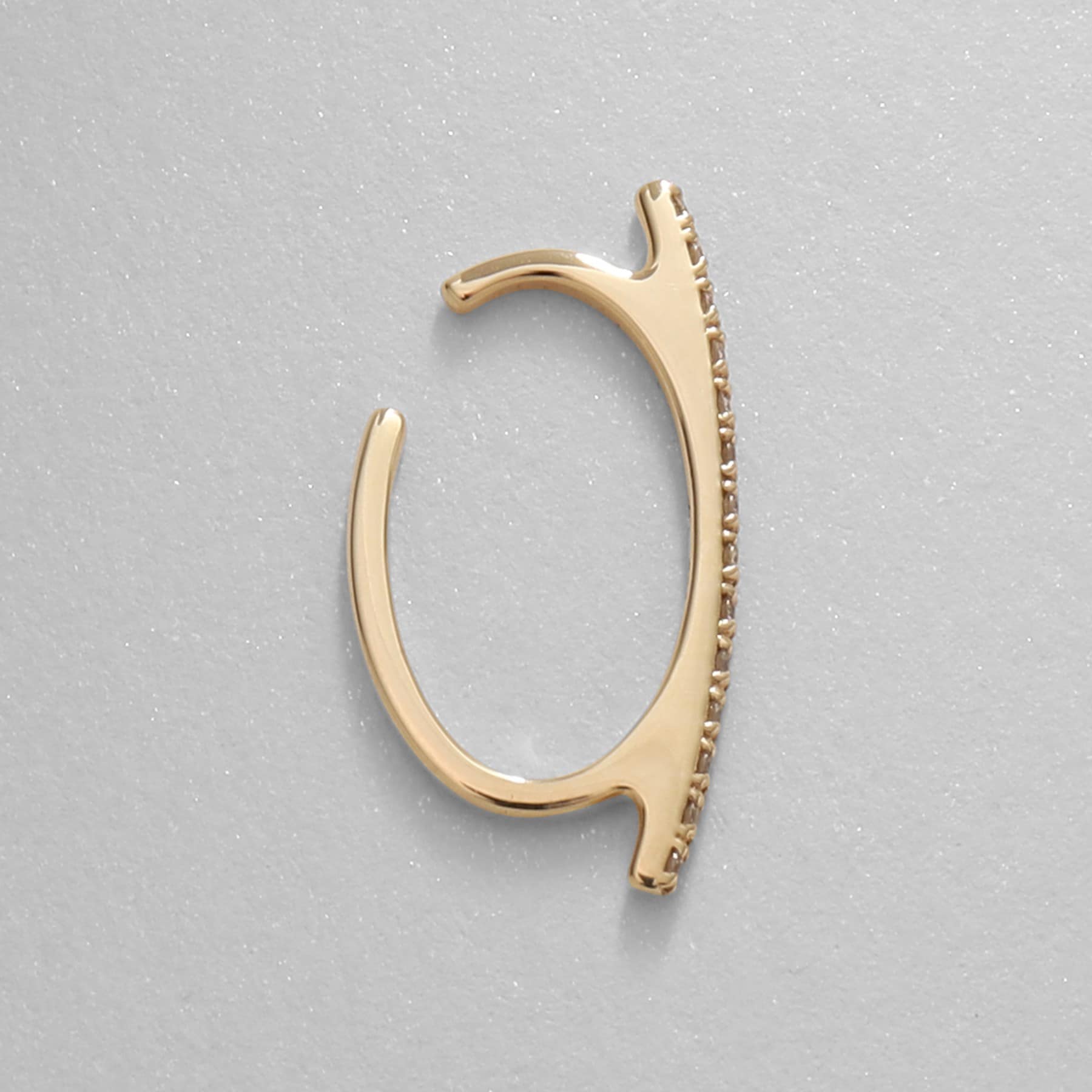 ココシュニック COCOSHNIK K10ダイヤモンド カーブライン イヤーカフ（片耳用） イエローゴールド(104)