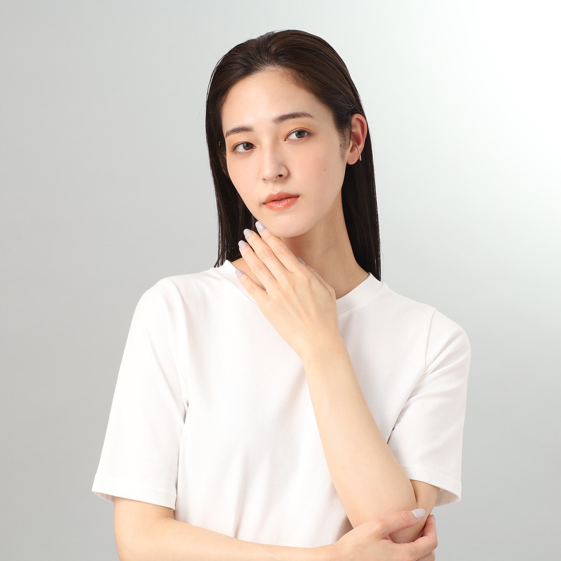 ココシュニック COCOSHNIK K10ダイヤモンド カーブライン イヤーカフ（片耳用） イエローゴールド(104)