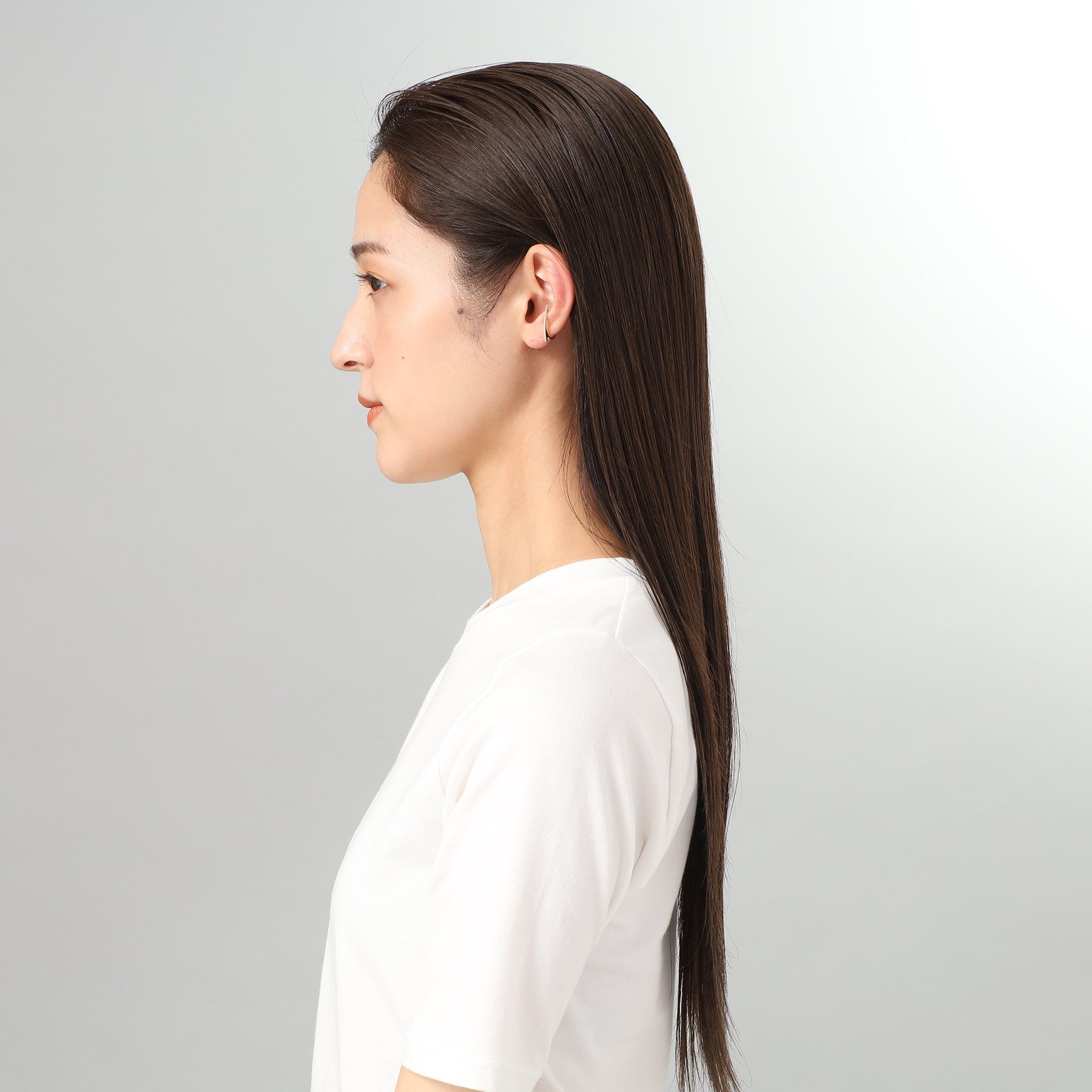 ココシュニック COCOSHNIK K10ダイヤモンド カーブライン イヤーカフ（片耳用） イエローゴールド(104)