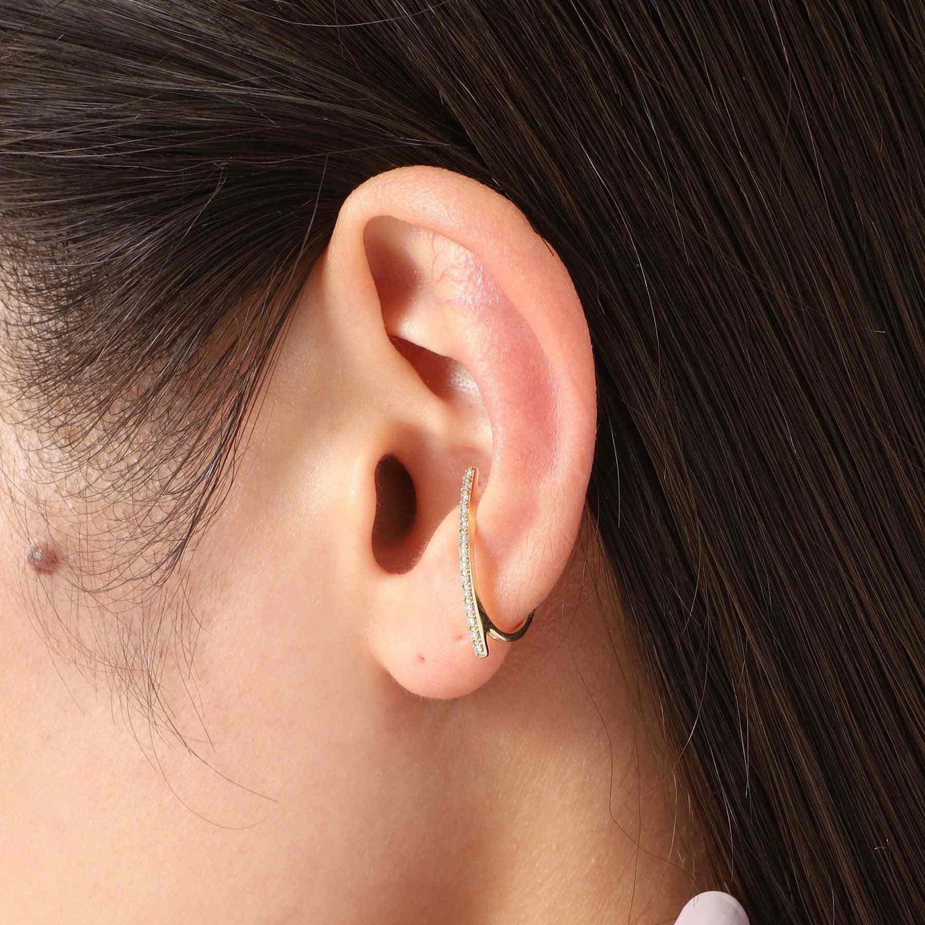 ココシュニック COCOSHNIK K10ダイヤモンド カーブライン イヤーカフ（片耳用） イエローゴールド(104)