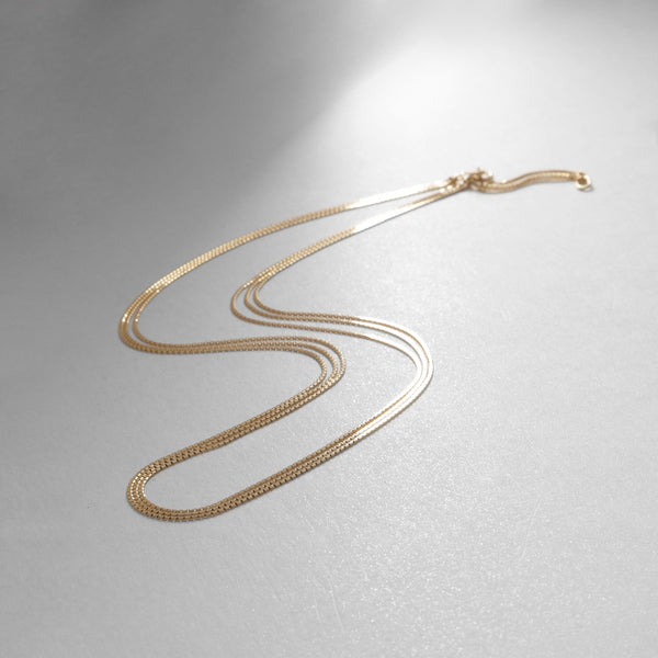 COCOSHNIK COCOSHNIK K10 Venetian Flat Triple Necklace