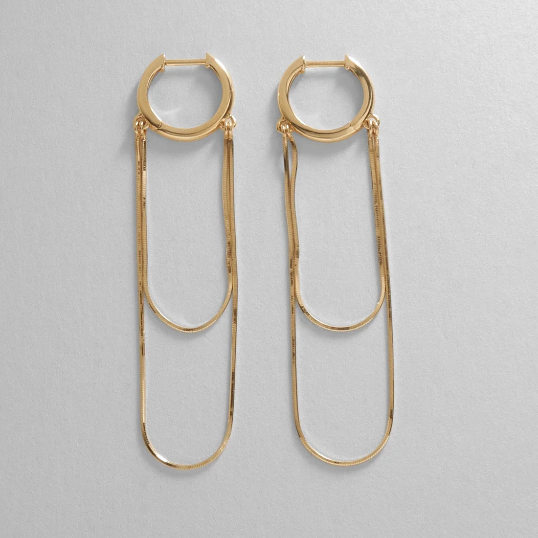 COCOSHNIK COCOSHNIK K10 Compact Drape Mid-fold Hoop Earrings