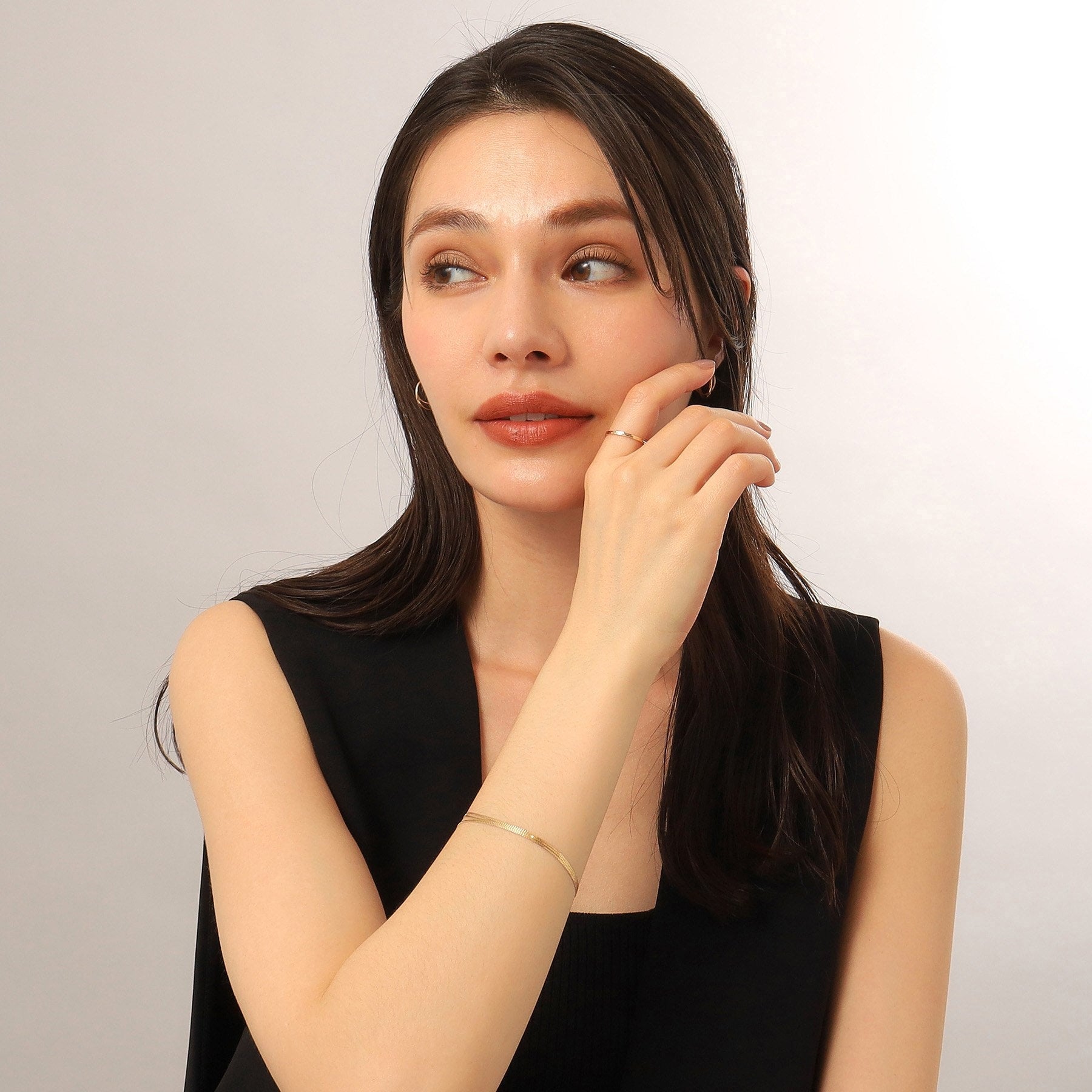 ココシュニック COCOSHNIK K10ベネチアンフラット3連 ブレスレット （イエローゴールド(100)） イエローゴールド(100)