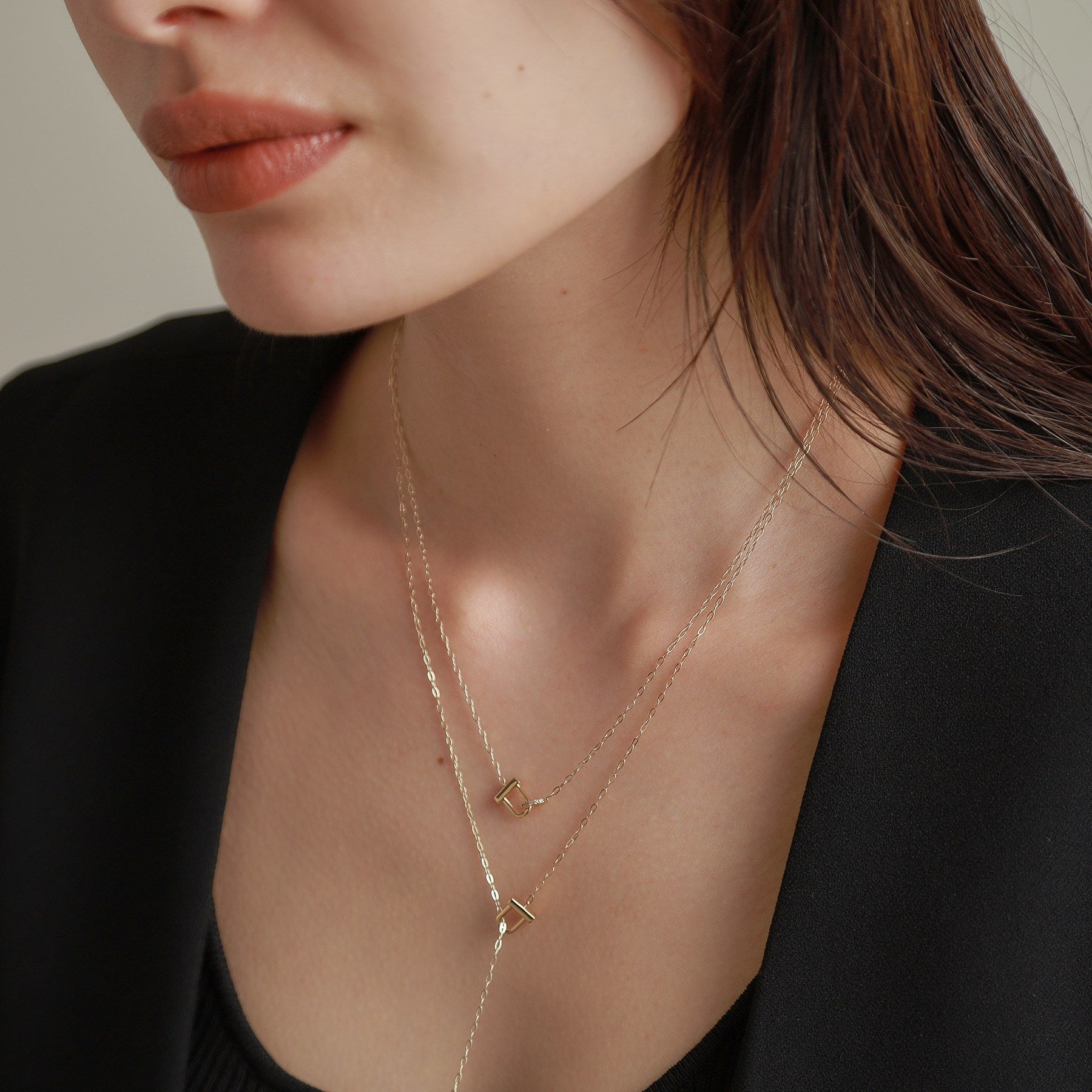 ココシュニック COCOSHNIK K10ダイヤモンド ロックモチーフ ネックレス （イエローゴールド(104)） イエローゴールド(104)