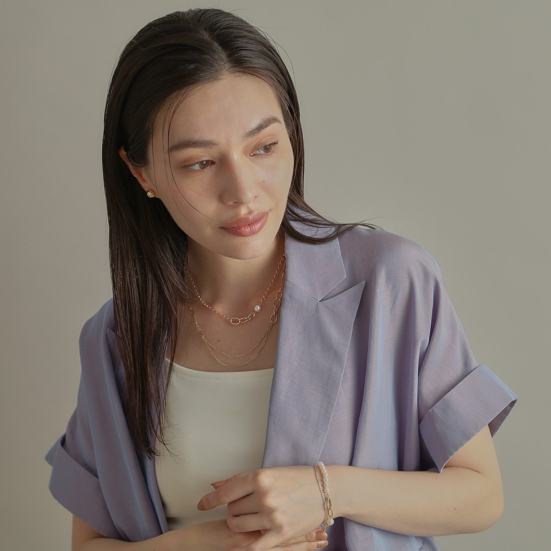 COCOSHNIK K10PC Chain × Kheid Draped Necklace