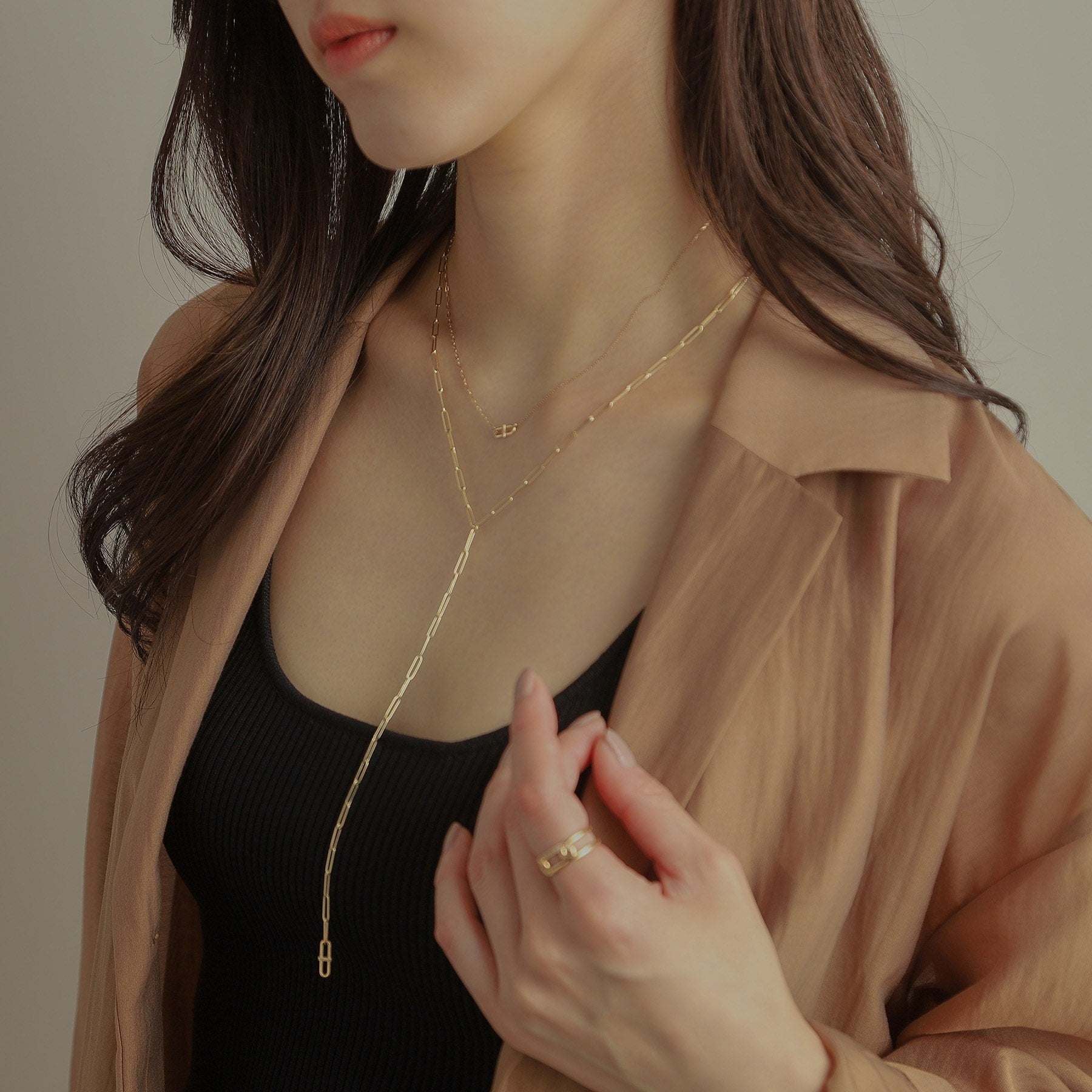 ココシュニック COCOSHNIK K10ダイヤモンド PCモチーフセパレート ネックレス （イエローゴールド(104)） イエローゴールド(104)