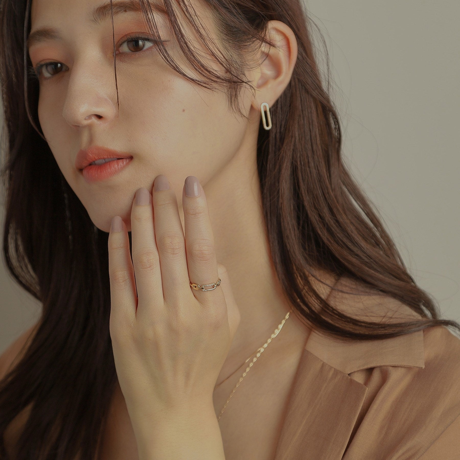 ココシュニック COCOSHNIK K10ダイヤモンド PCモチーフアシンメトリー リング （イエローゴールド(104)） イエローゴールド(104)