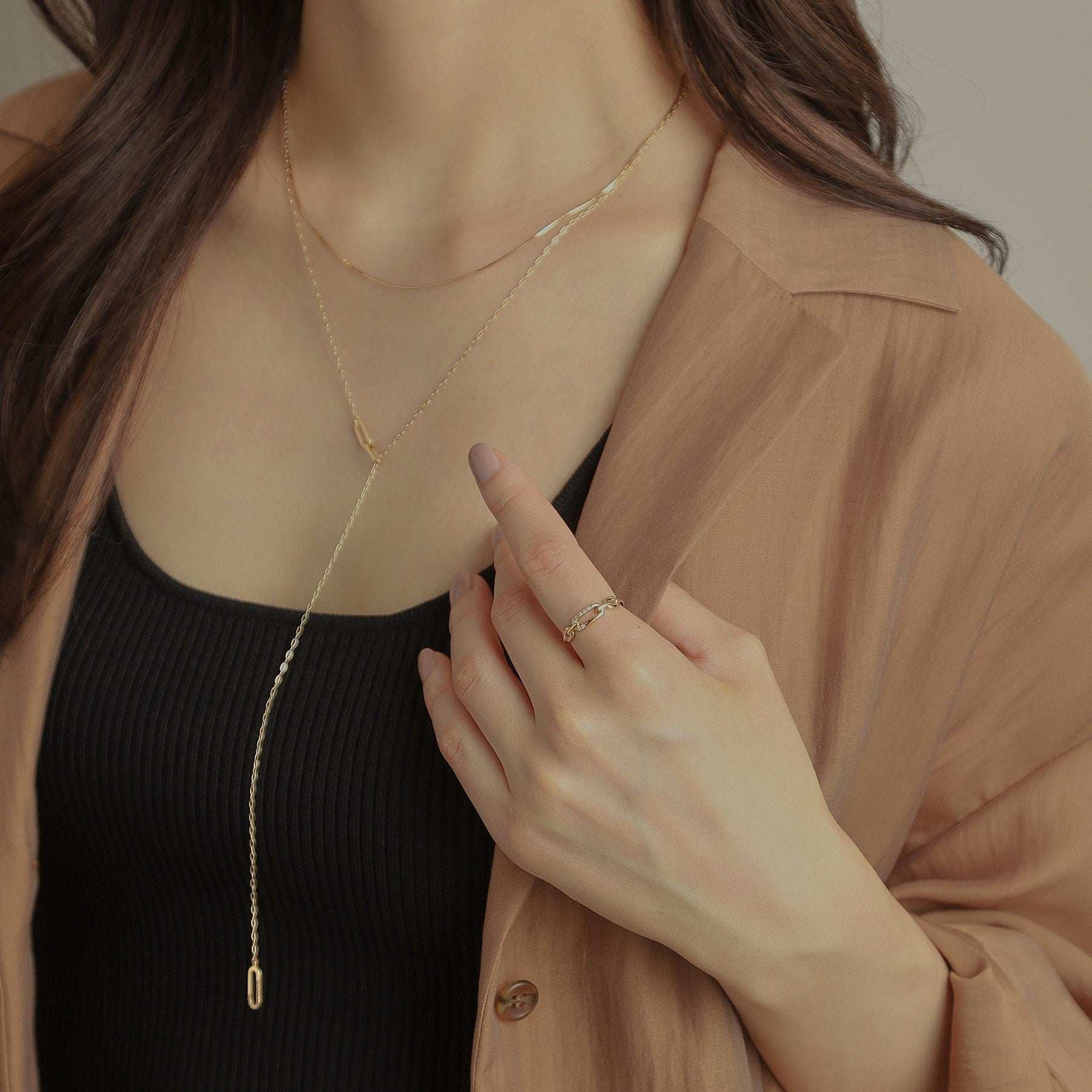 ココシュニック COCOSHNIK K10ダイヤモンド PCモチーフアシンメトリー リング （イエローゴールド(104)） イエローゴールド(104)