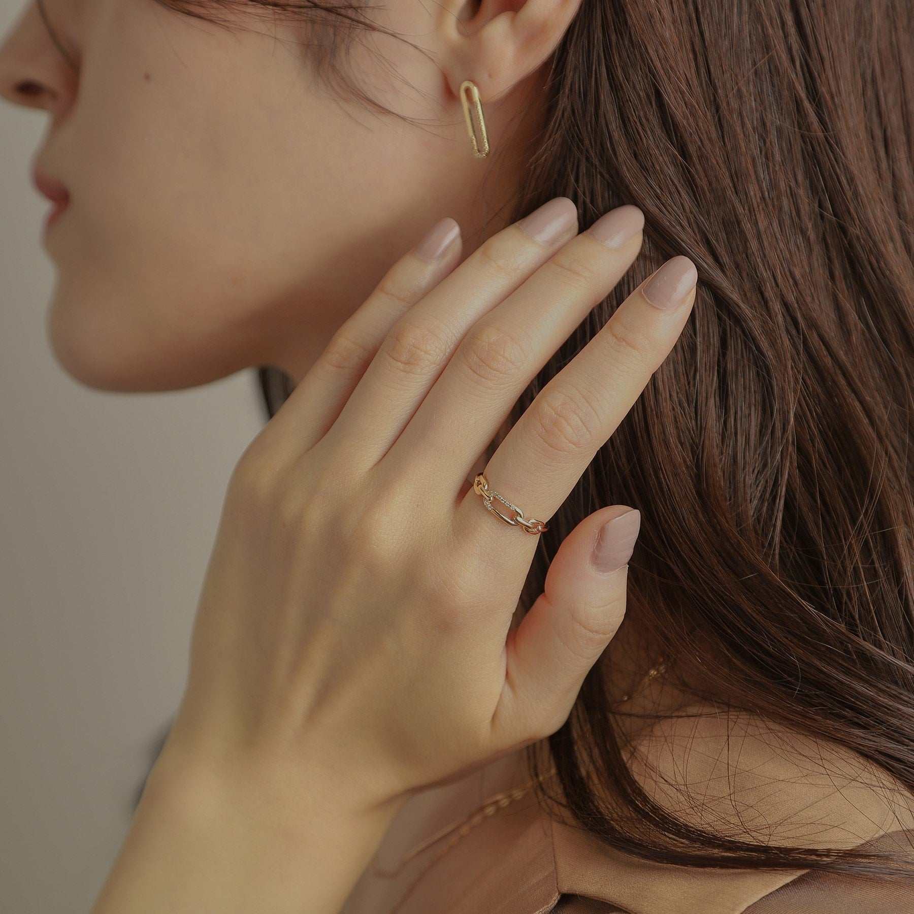 ココシュニック COCOSHNIK K10ダイヤモンド PCモチーフアシンメトリー リング （イエローゴールド(104)） イエローゴールド(104)