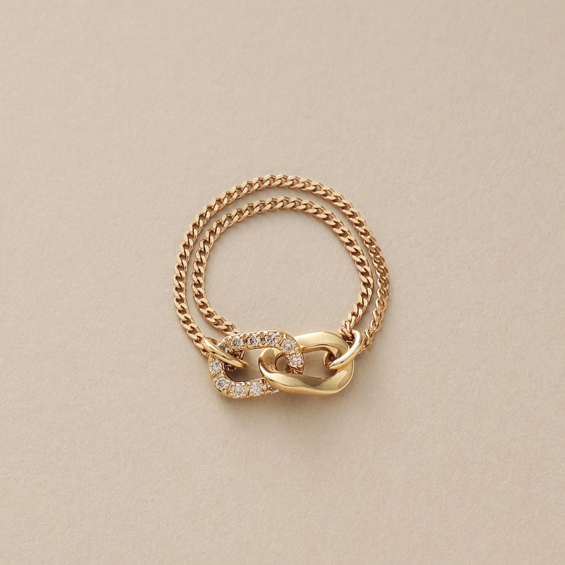 ココシュニック COCOSHNIK K10ダイヤモンド キヘイリンクチェーン リング （イエローゴールド(104)） イエローゴールド(104)