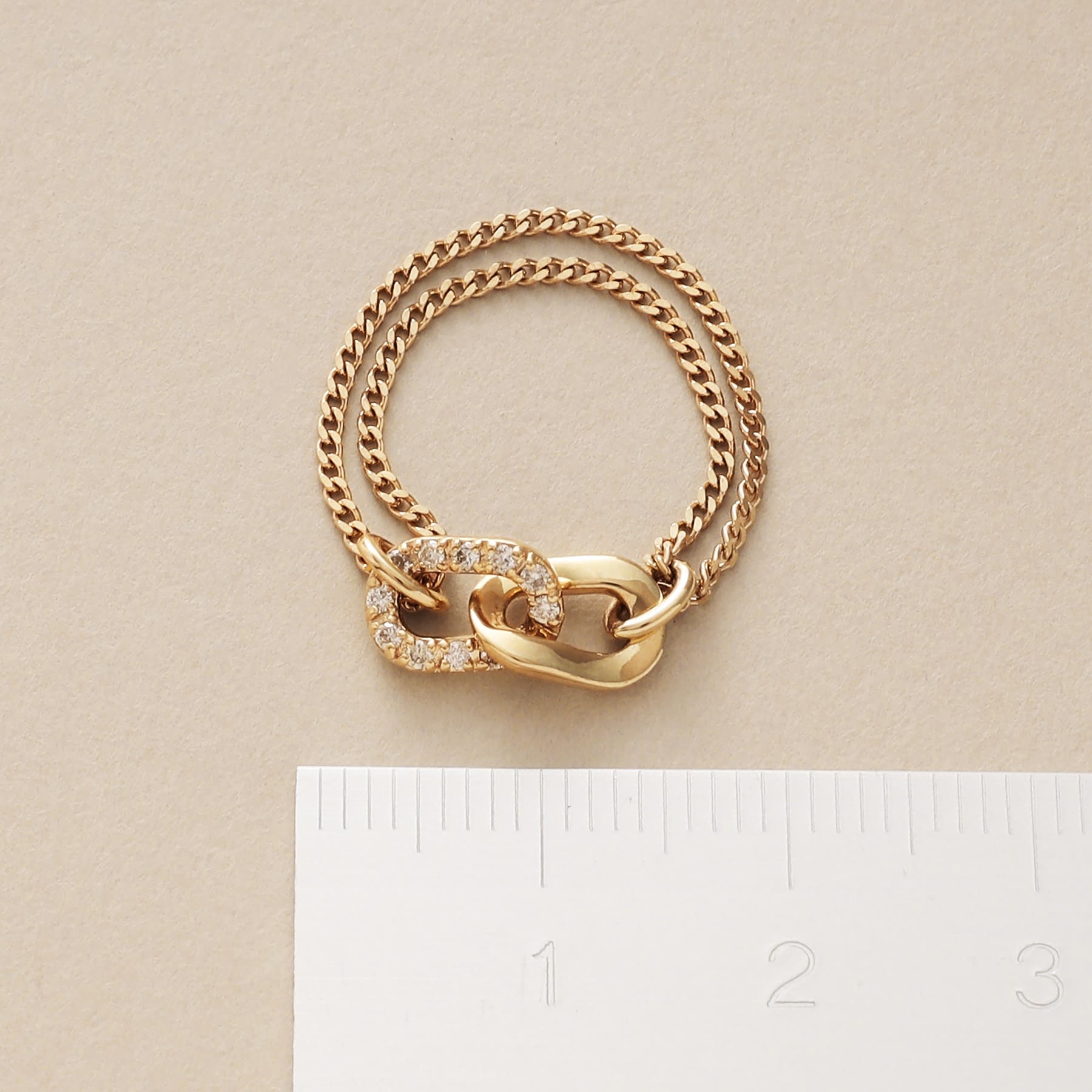 ココシュニック COCOSHNIK K10ダイヤモンド キヘイリンクチェーン リング （イエローゴールド(104)） イエローゴールド(104)