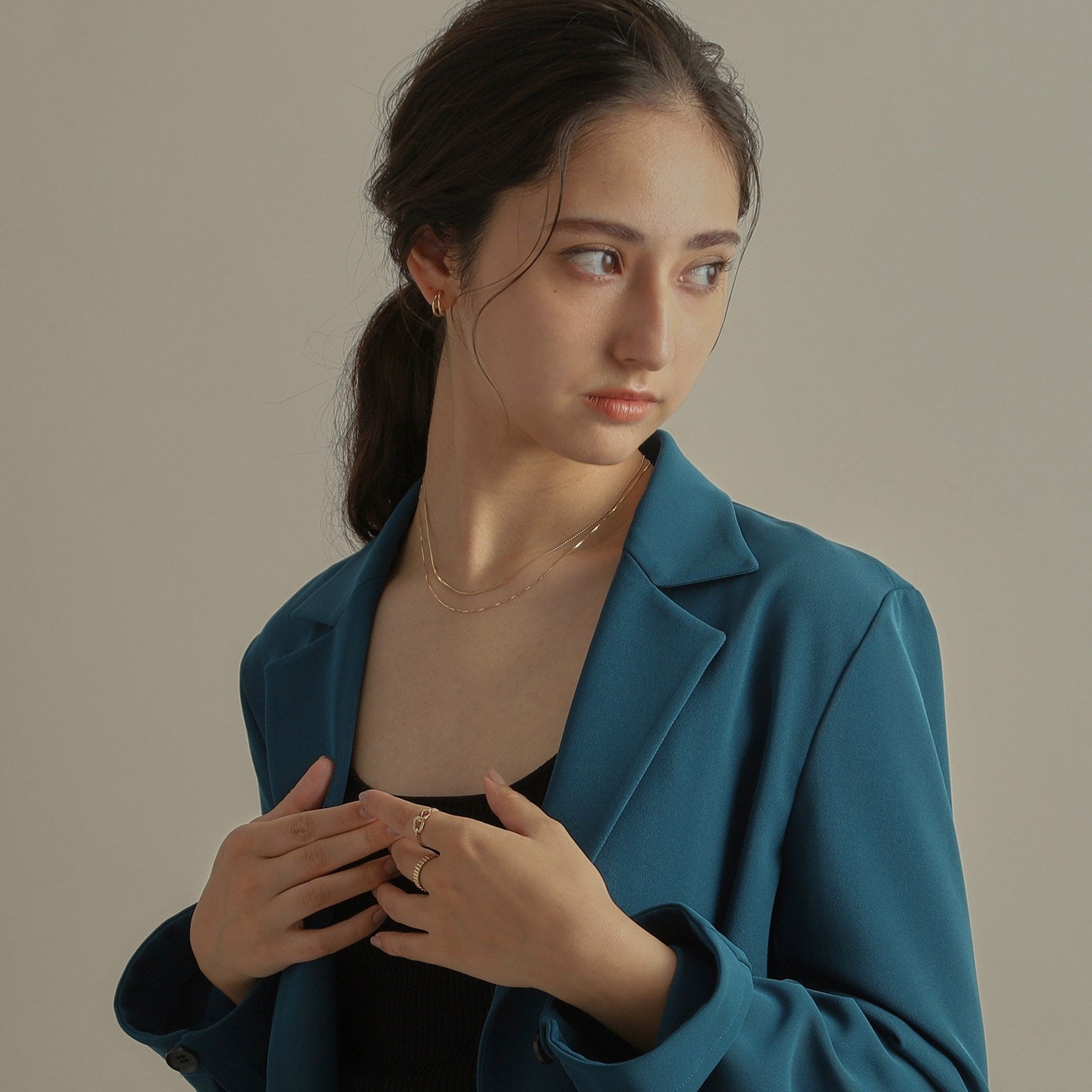 ココシュニック COCOSHNIK K10ダイヤモンド キヘイリンクチェーン リング （イエローゴールド(104)） イエローゴールド(104)