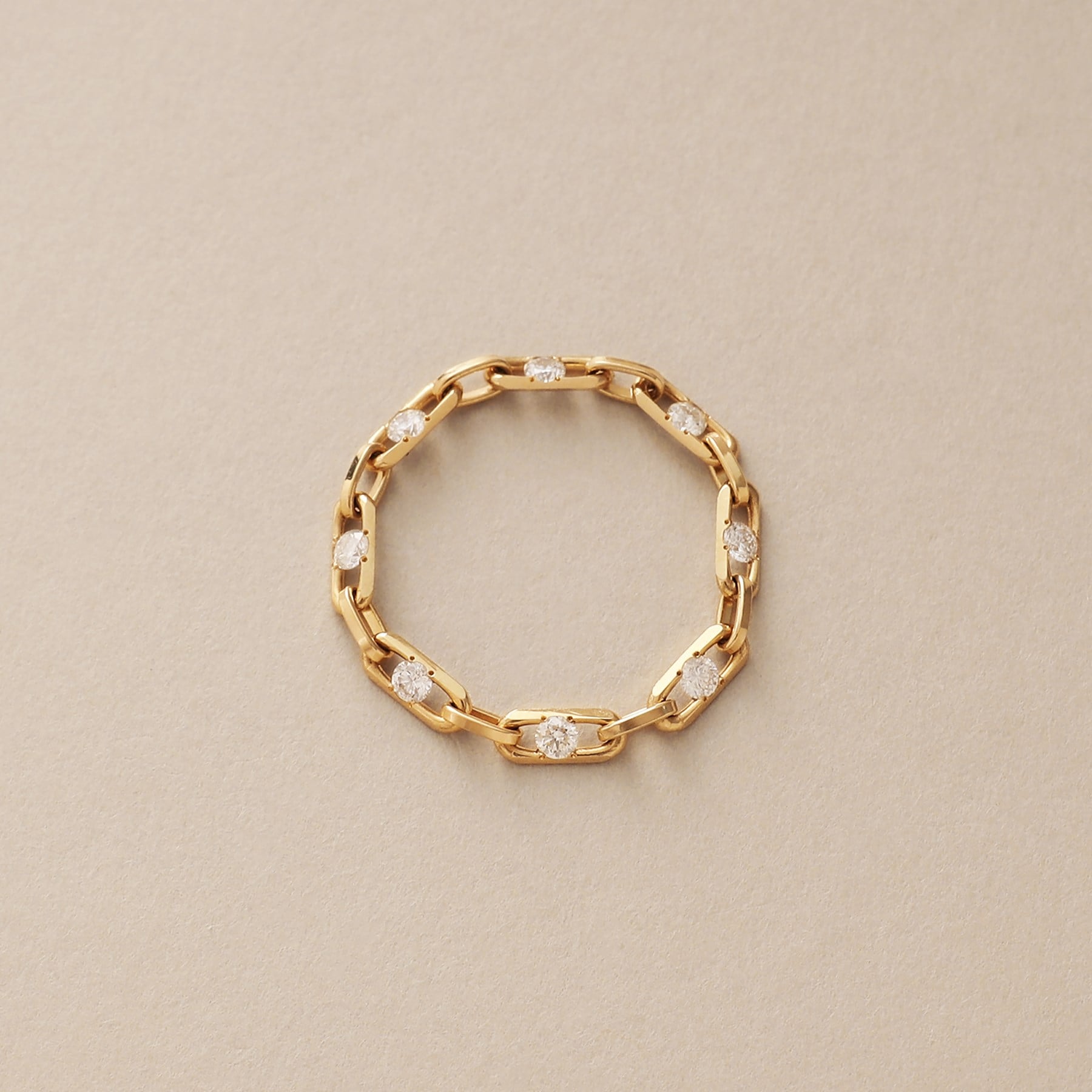 ココシュニック COCOSHNIK K18ダイヤモンド ロングカットアズキチェーン リング （イエローゴールド(104)） イエローゴールド(104)