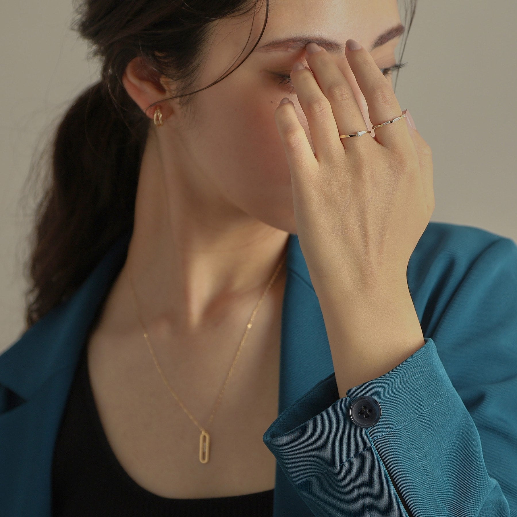 ココシュニック COCOSHNIK K10ダイヤモンド 爪留めスクエアオルタネート リング （イエローゴールド(104)） イエローゴールド(104)