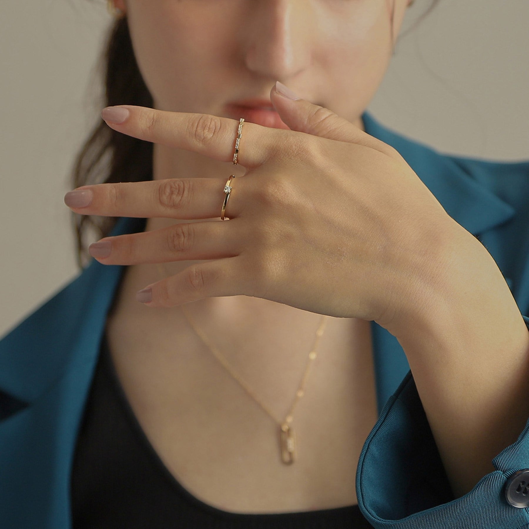 ココシュニック COCOSHNIK K10ダイヤモンド 爪留めスクエアオルタネート リング （イエローゴールド(104)） イエローゴールド(104)