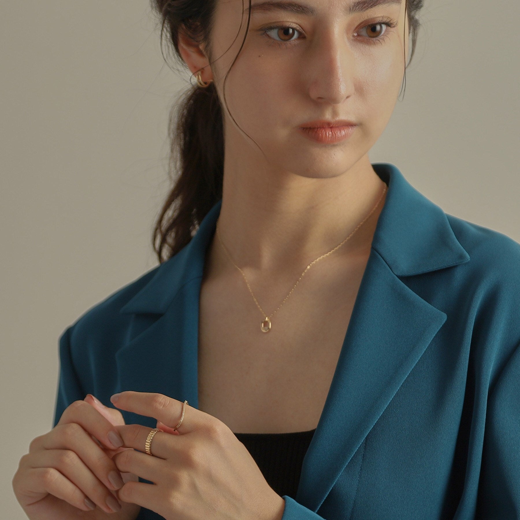 ココシュニック COCOSHNIK K10ダイヤモンド S字スクエア リング （イエローゴールド(104)） イエローゴールド(104)