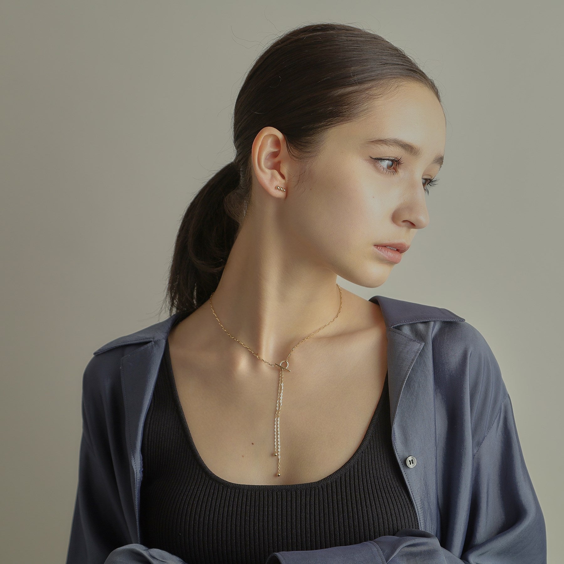 Cocoshnik COCOSHNIK K10 Azuki Mix Chain Mantel Necklace