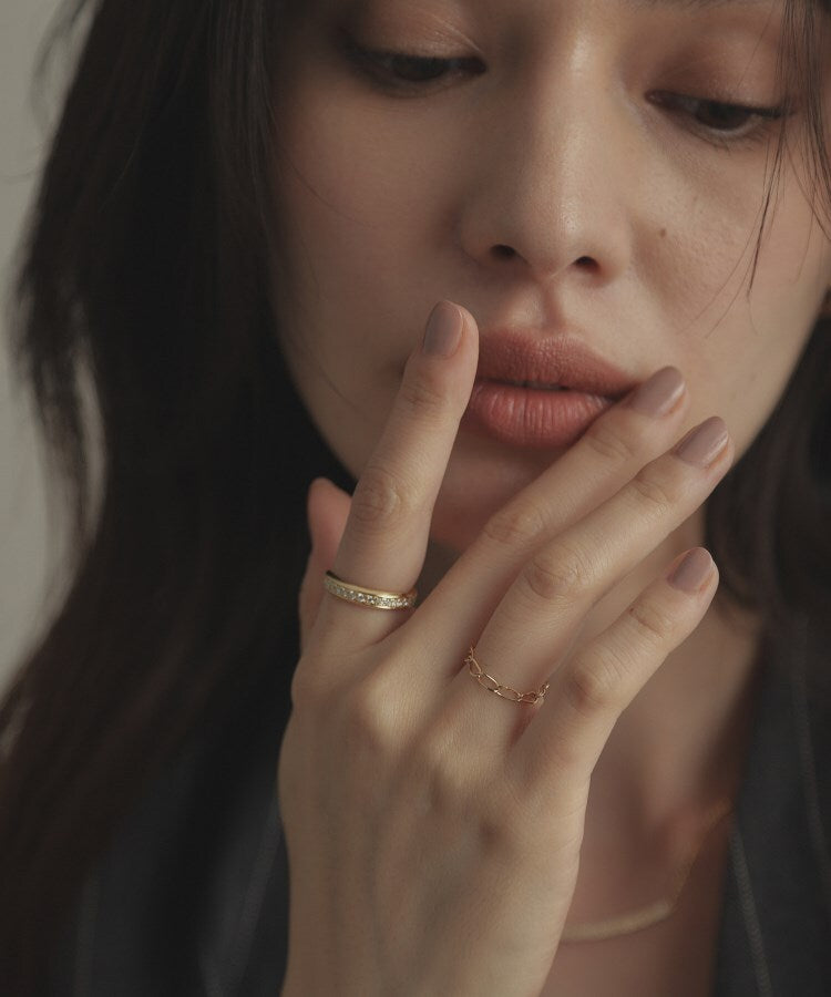 ココシュニック COCOSHNIK K18ロングキヘイチェーン リング （クリスタル/透明(100)） クリスタル/透明(100)