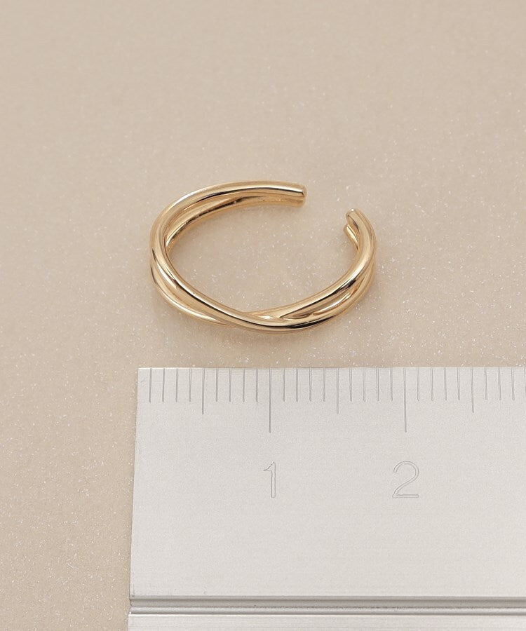 ココシュニック COCOSHNIK K10丸線クロスライン イヤカフ （イエローゴールド(100)） イエローゴールド(100)