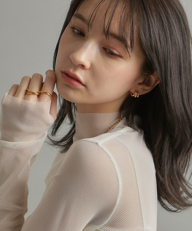 ココシュニック オンキッチュ COCOSHNIK ONKITSCH シルバー スモールフープ トリプルカーブピアス GP （ゴールド(600)） ゴールド(600)