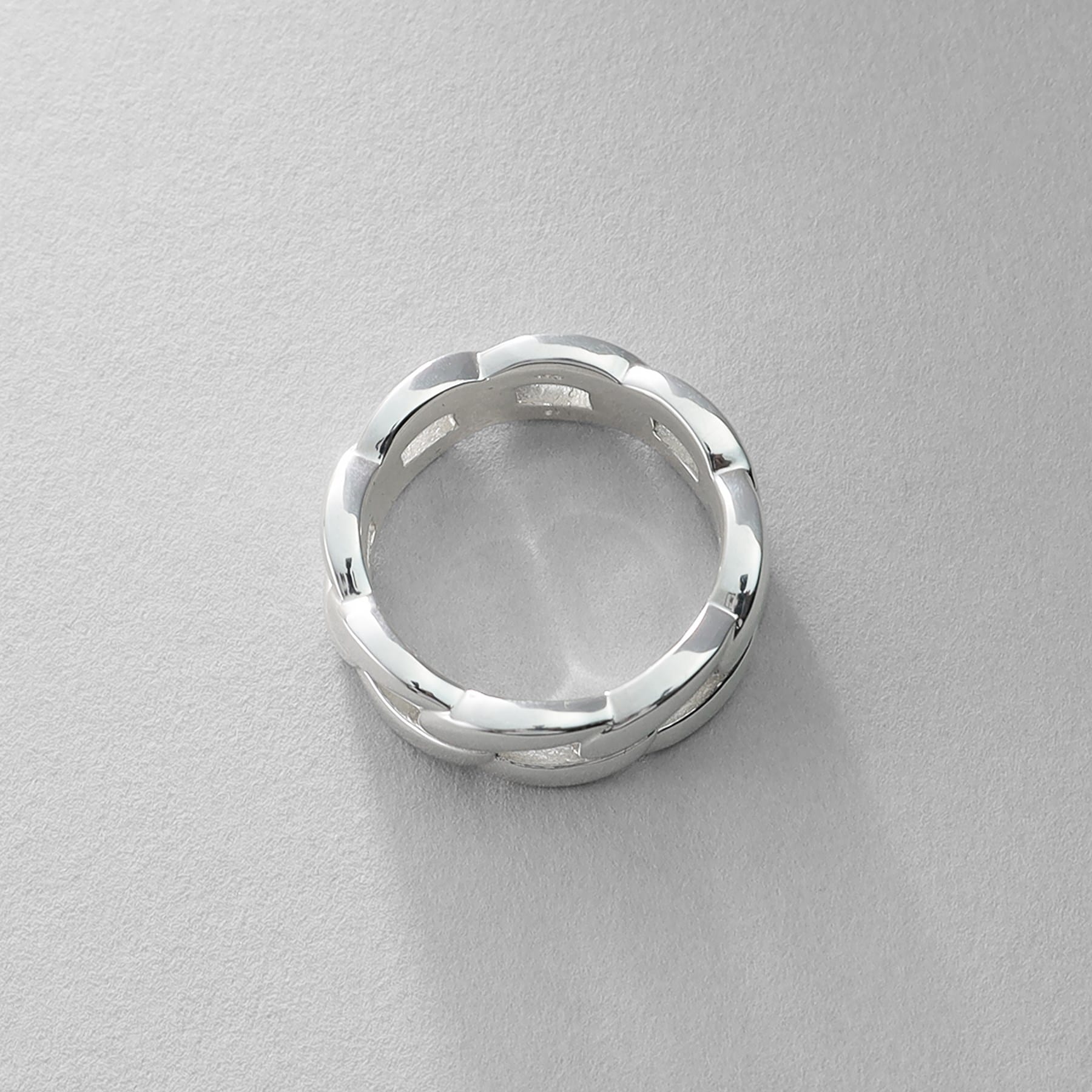 ココシュニック オンキッチュ COCOSHNIK ONKITSCH シルバー ボリュームカーブチェーンモチーフリング （シルバー(600)） シルバー(600)