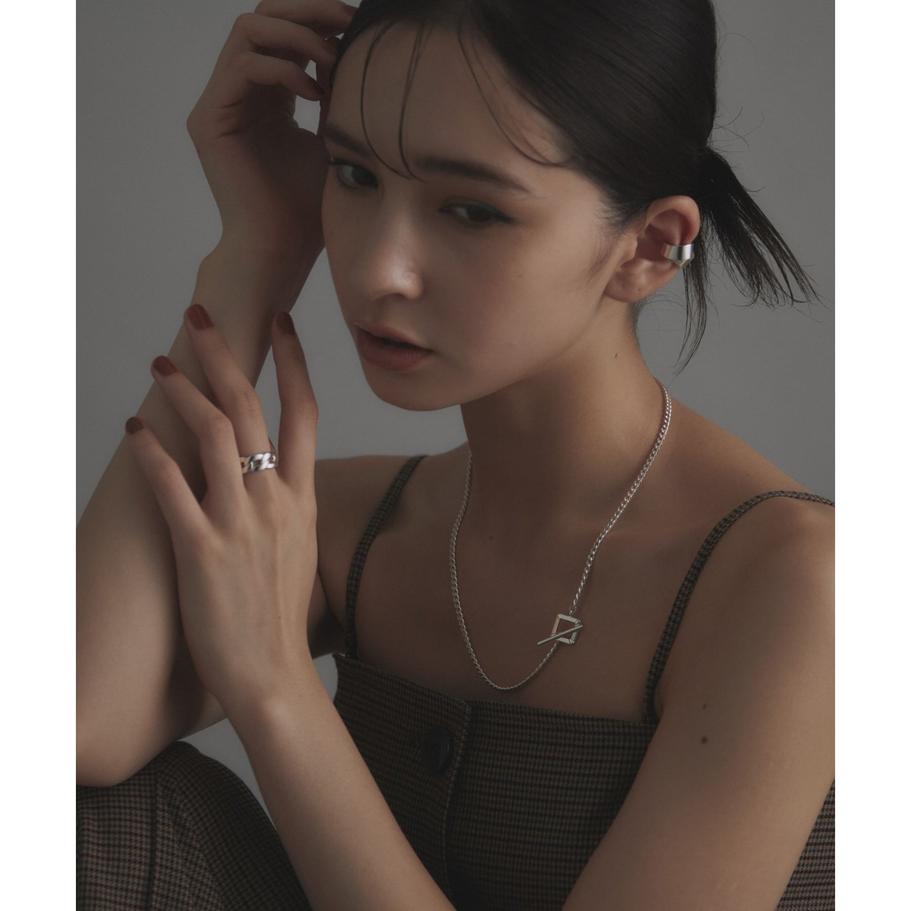 ココシュニック オンキッチュ COCOSHNIK ONKITSCH シルバー ボリュームカーブチェーンモチーフリング （シルバー(600)） シルバー(600)