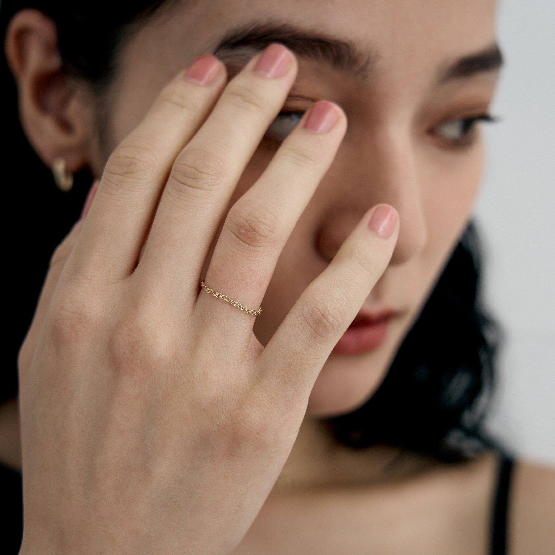 ココシュニック オンキッチュ COCOSHNIK ONKITSCH K10スキニーリング スクリューチェーン （イエローゴールド(100)） イエローゴールド(100)