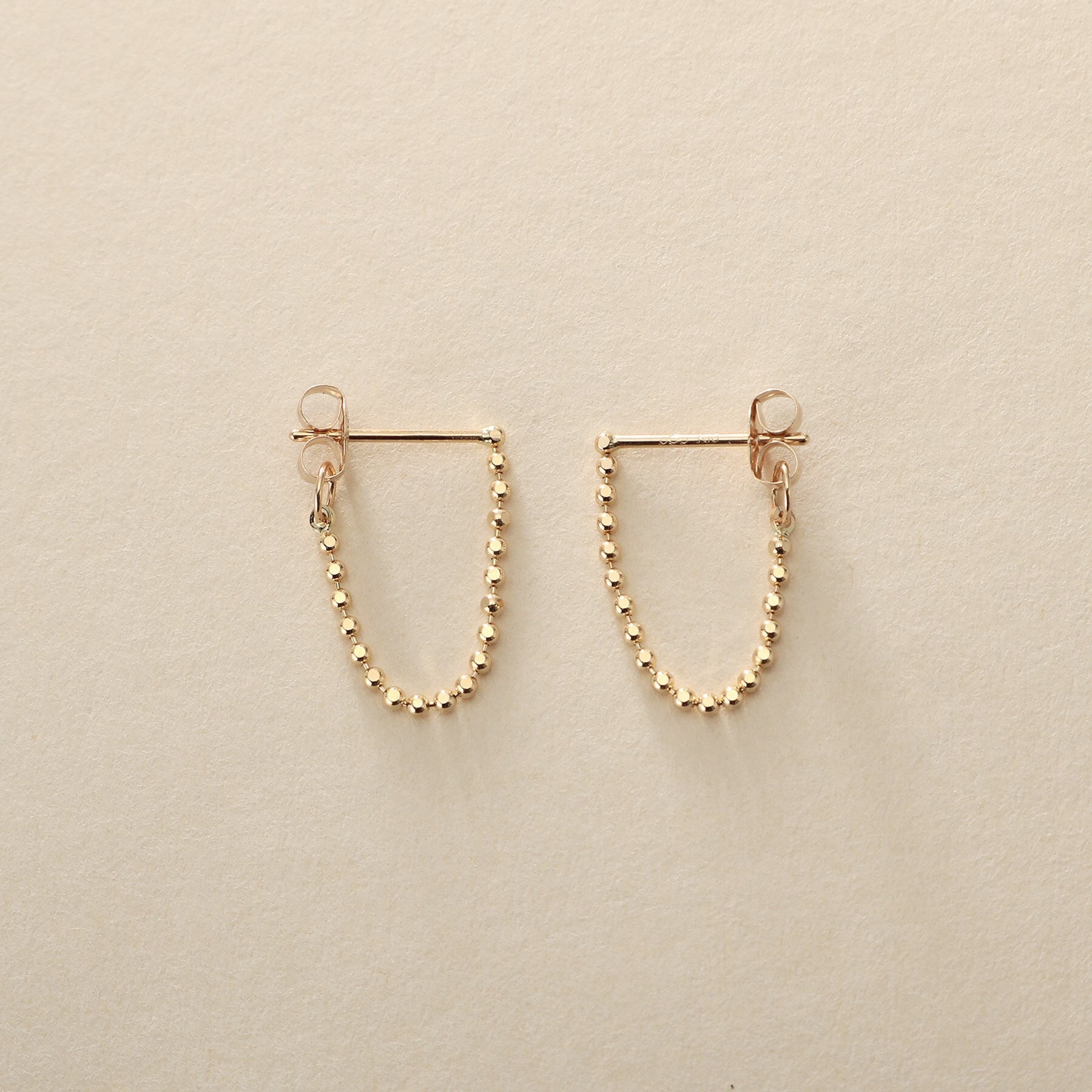 ココシュニック オンキッチュ COCOSHNIK ONKITSCH K10カットボールチェーン フープピアス （イエローゴールド(100)） イエローゴールド(100)