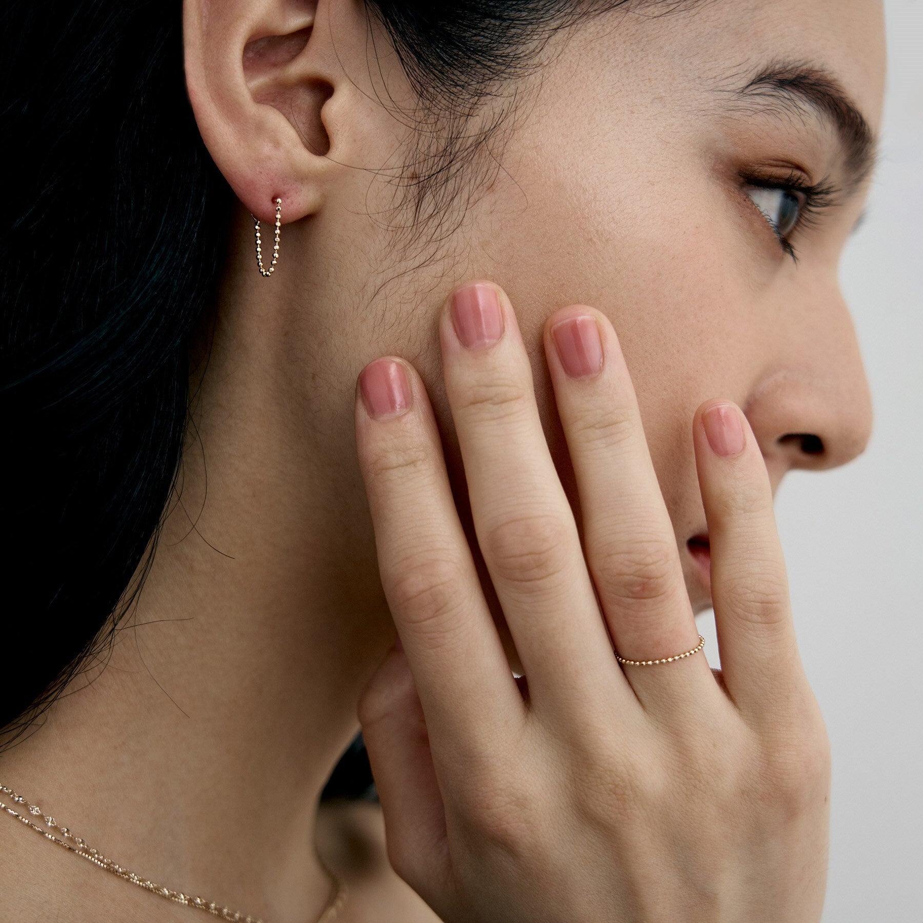 ココシュニック オンキッチュ COCOSHNIK ONKITSCH K10カットボールチェーン フープピアス （イエローゴールド(100)） イエローゴールド(100)