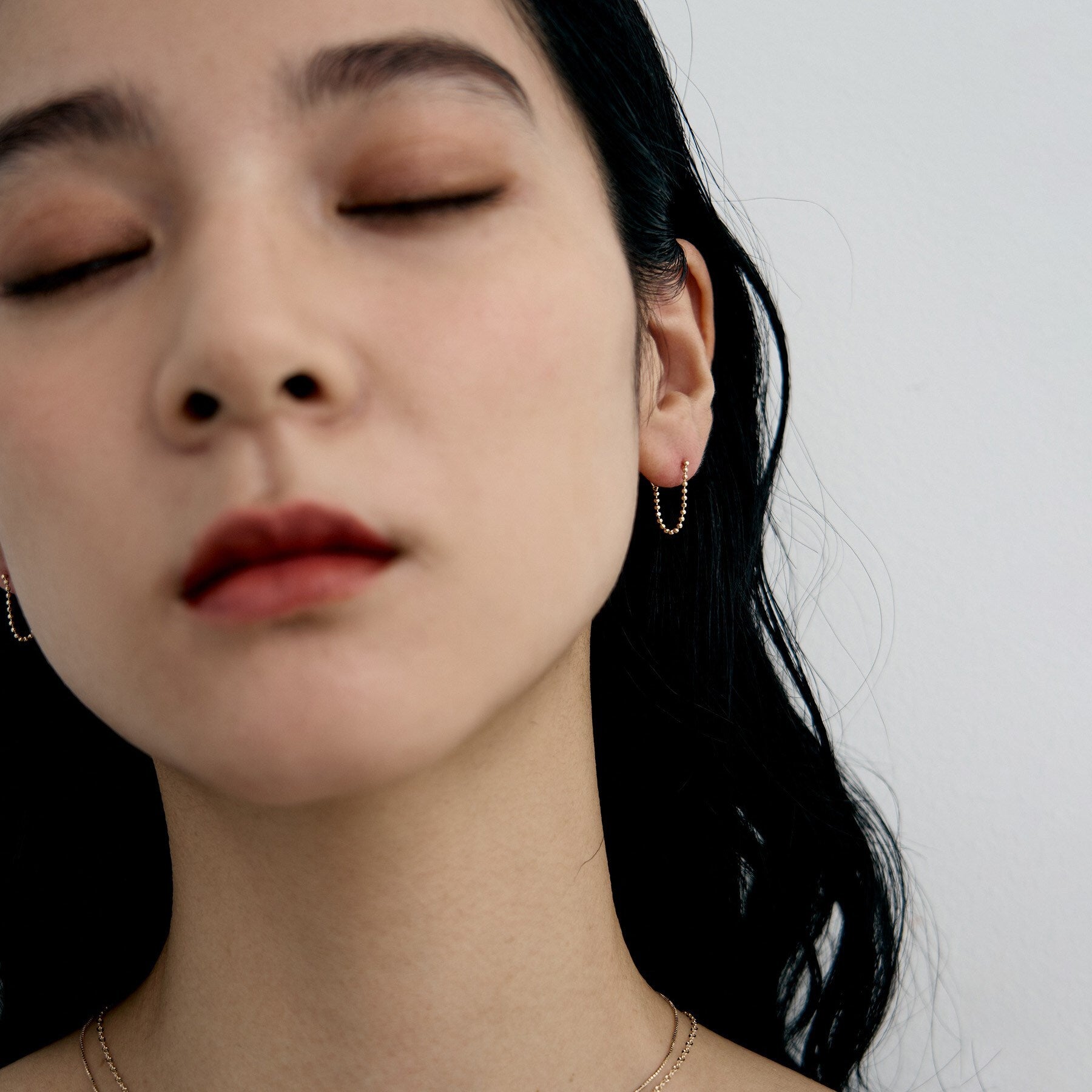 ココシュニック オンキッチュ COCOSHNIK ONKITSCH K10カットボールチェーン フープピアス （イエローゴールド(100)） イエローゴールド(100)