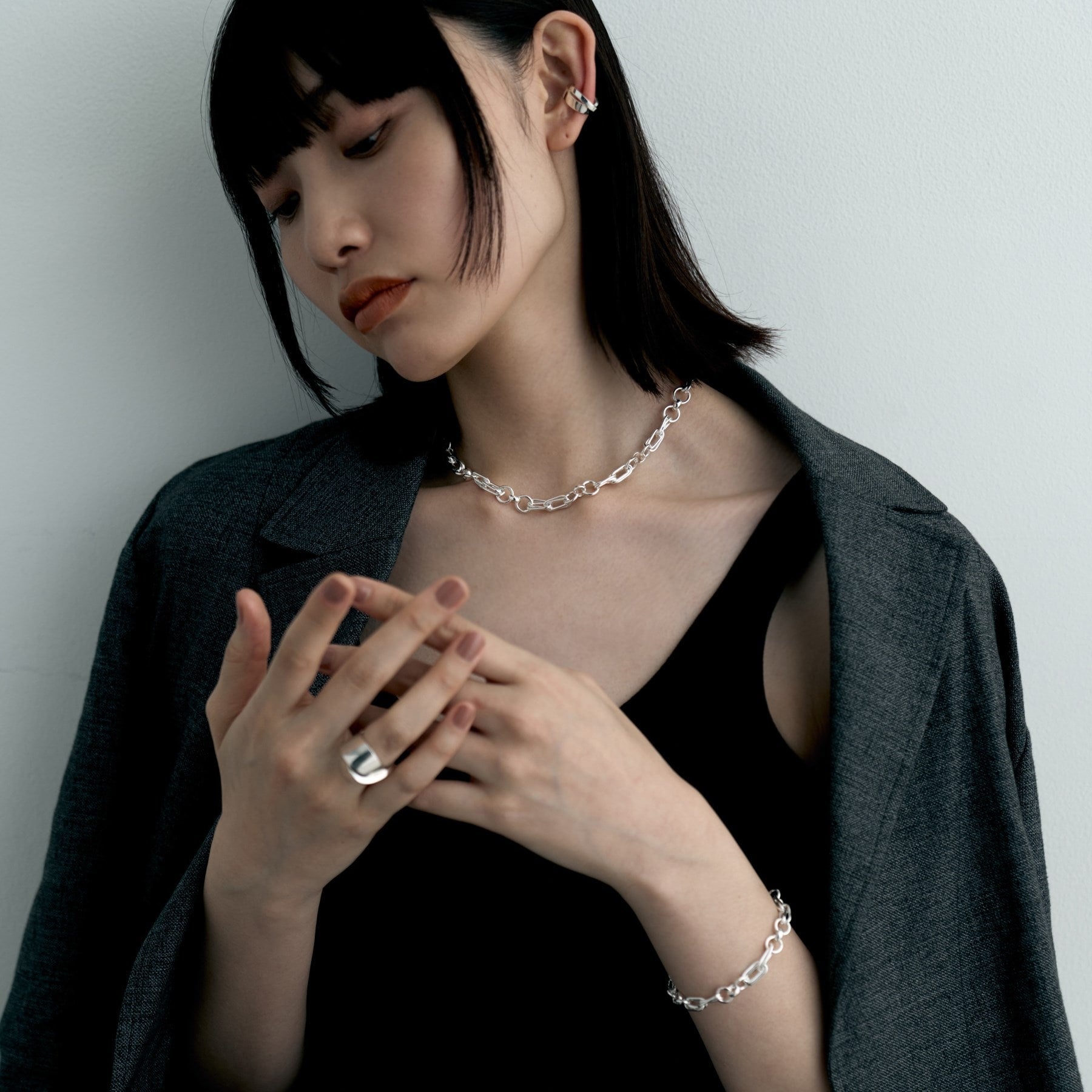 ココシュニック オンキッチュ COCOSHNIK ONKITSCH シルバー ミックスチェーン ダブルリンクブレスレット （シルバー(600)） シルバー(600)