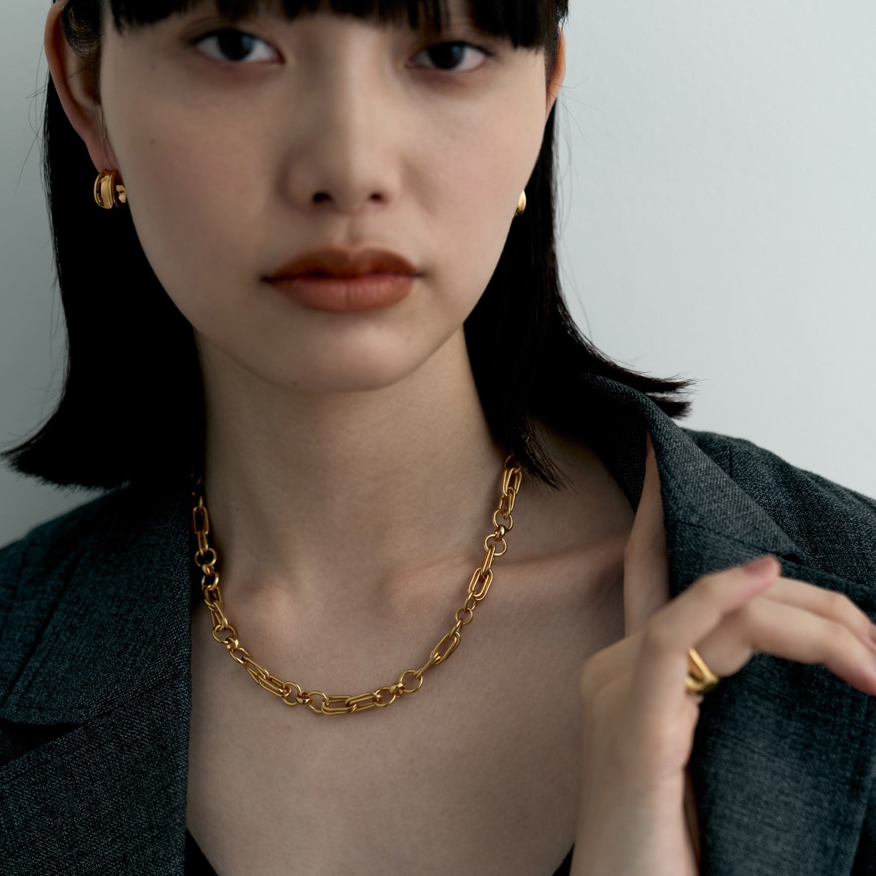 ココシュニック オンキッチュ COCOSHNIK ONKITSCH シルバー ミックスチェーン ダブルリンクネックレス GP （ゴールド(600)） ゴールド(600)
