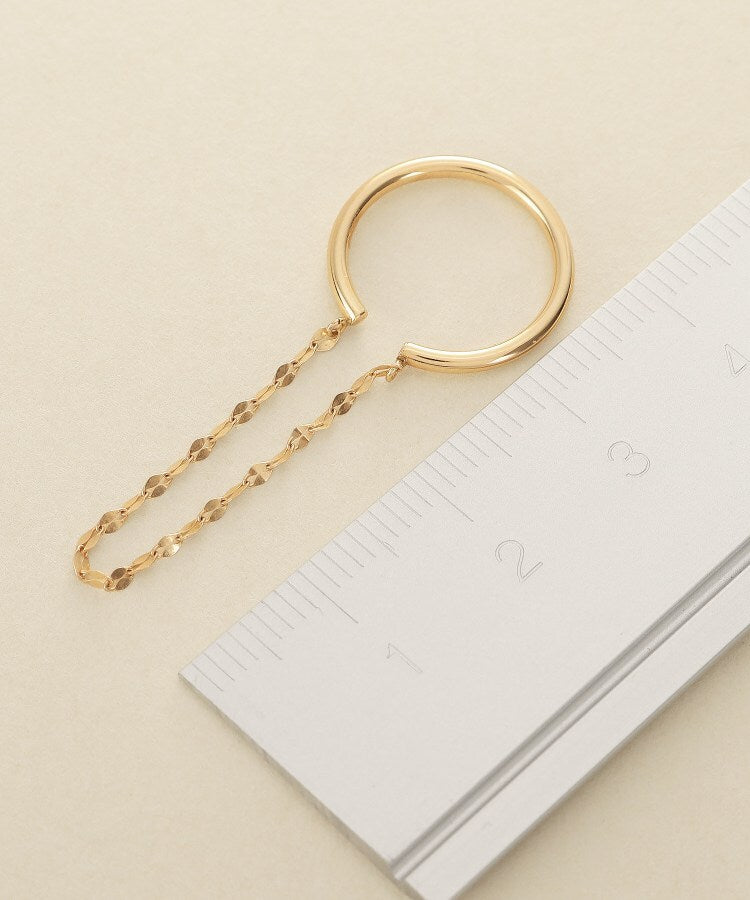ココシュニック オンキッチュ COCOSHNIK ONKITSCH K10ペタルチェーン ドレープイヤーカフ （イエローゴールド(100)） イエローゴールド(100)