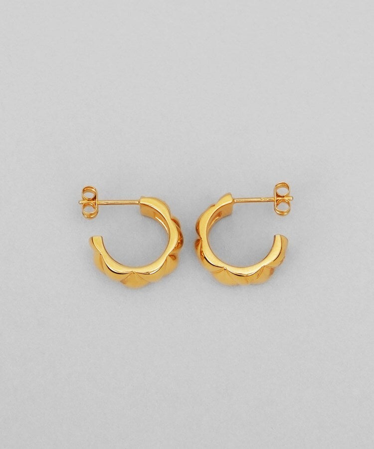 ココシュニック オンキッチュ COCOSHNIK ONKITSCH シルバー キルトフープピアス GP （クリスタル/透明(600)） クリスタル/透明(600)
