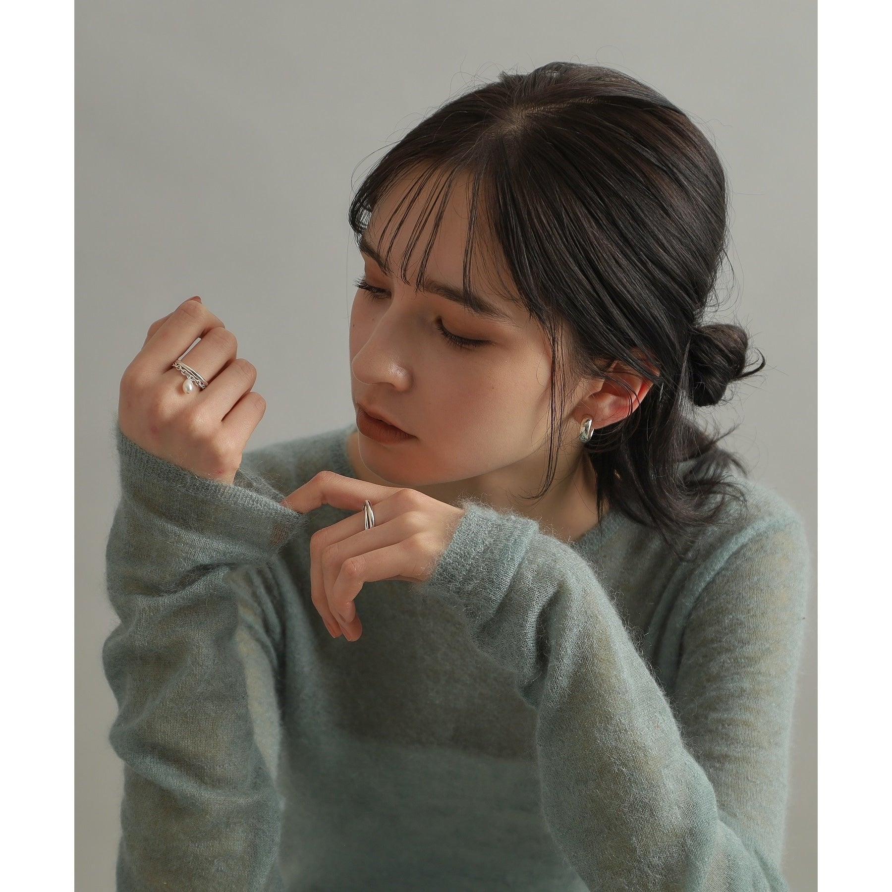 ココシュニック オンキッチュ COCOSHNIK ONKITSCH シルバー スモールフープ プランプピアス